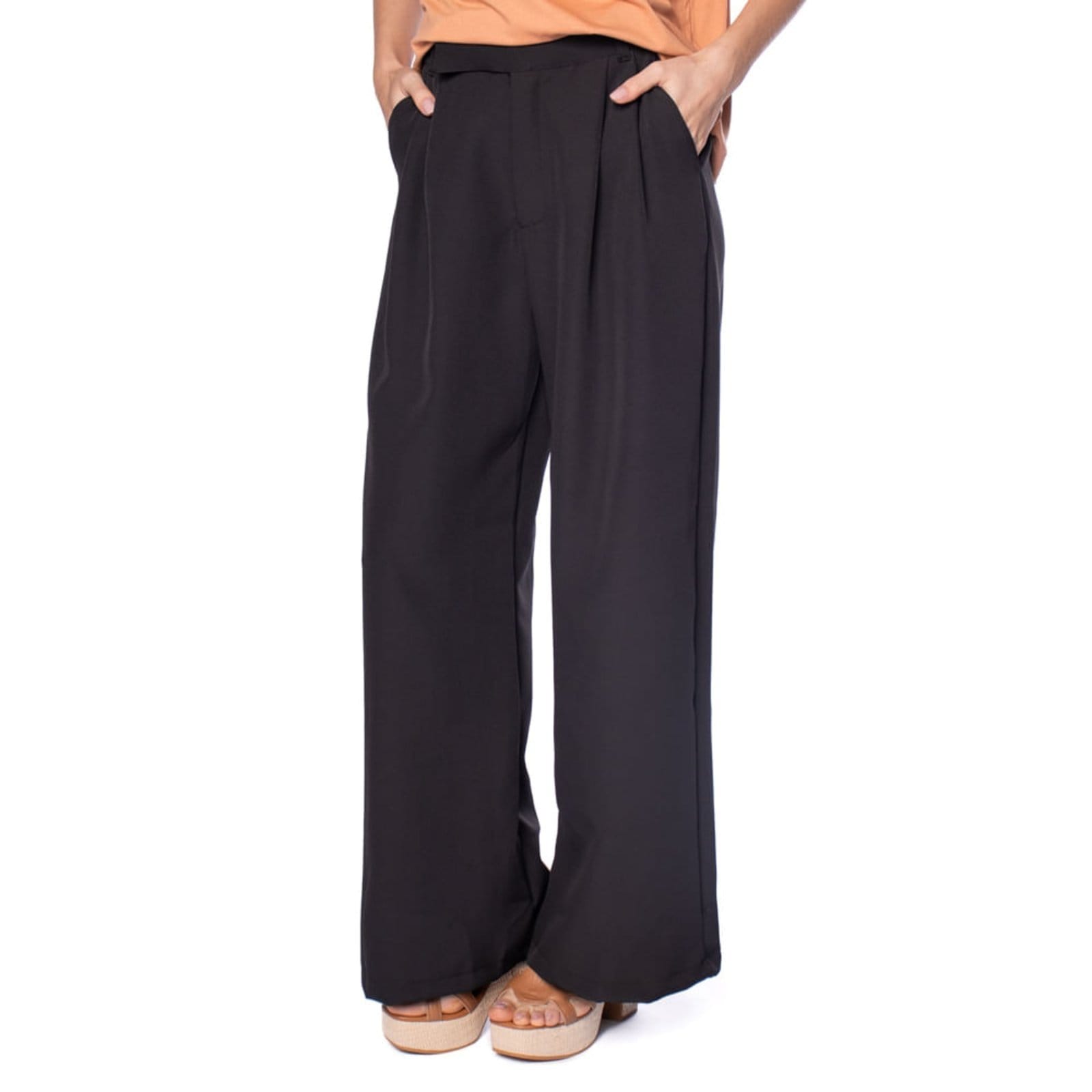 Vista principal Calça Feminina Endless Pantalona em Viscose Rovitex preto