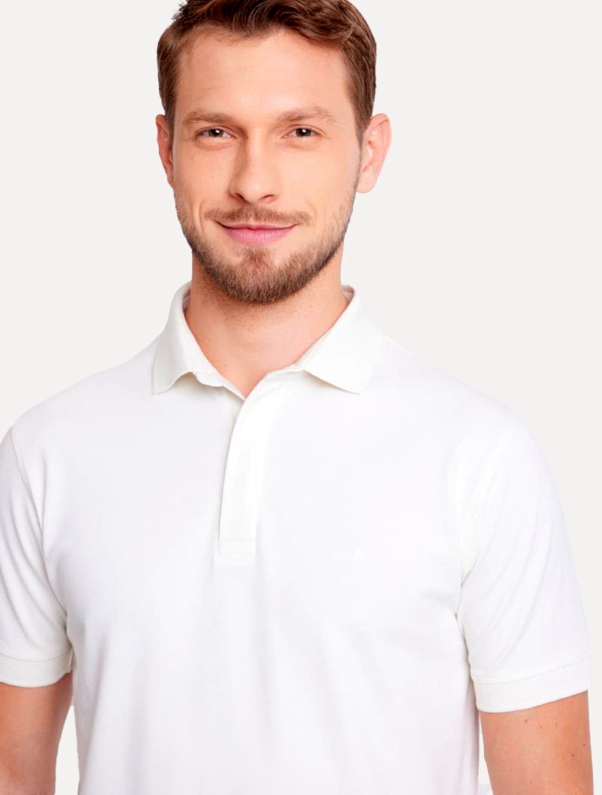 Vista 2 Polo Aramis Masculina Piquet Colorfix Light Off-White Aramis off-white white