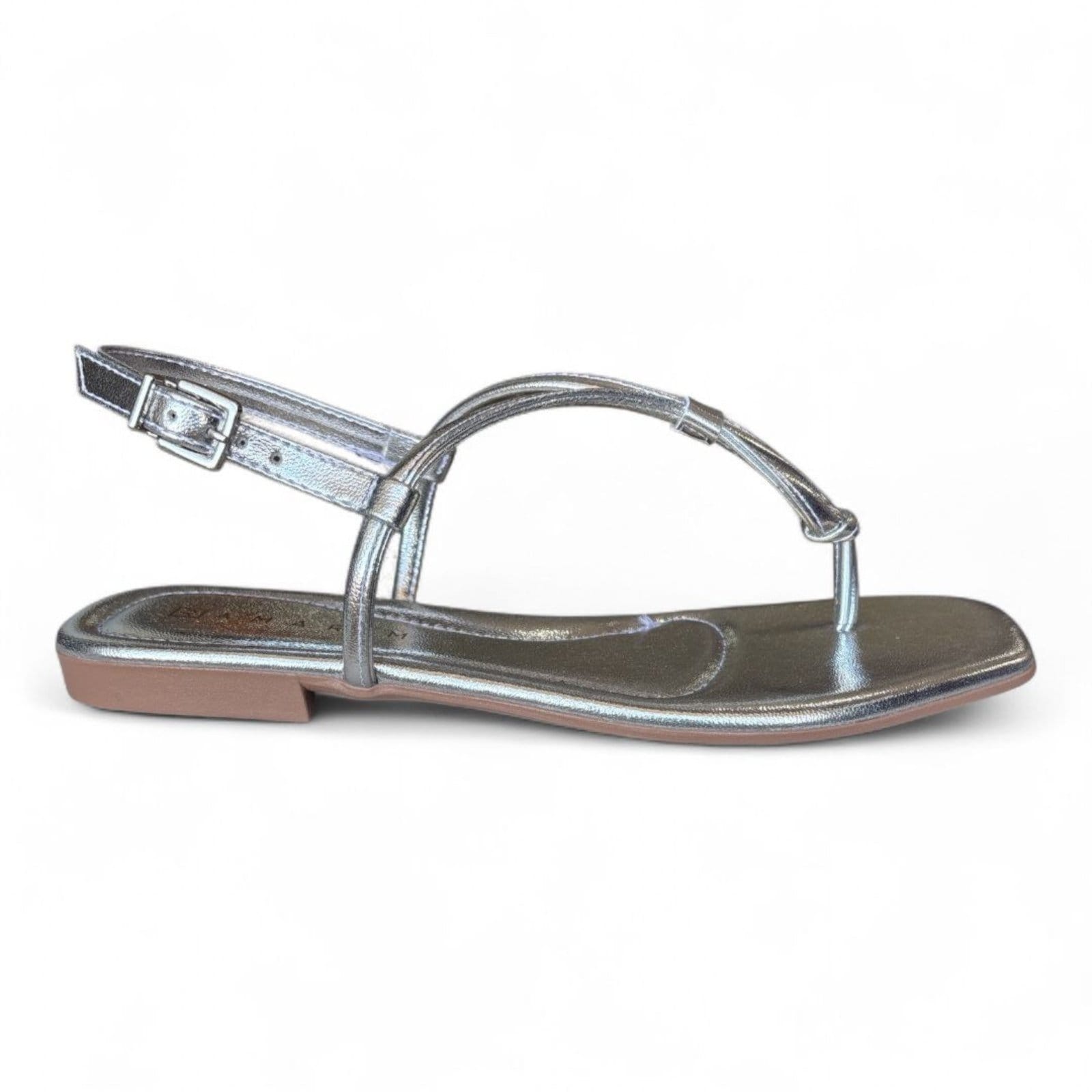 Vista 2 Sandália Rasteira Feminina Ramarim 2421203-2 RAMARIM prata