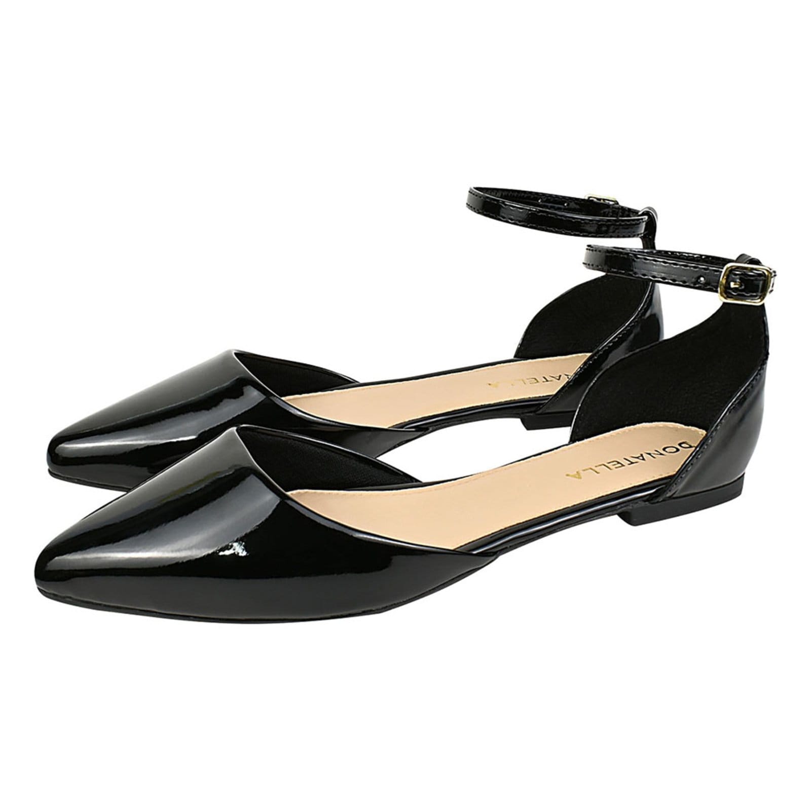 Sapatilha Donatella Shoes Feminina Bico Fino Lisa Aberta Verniz