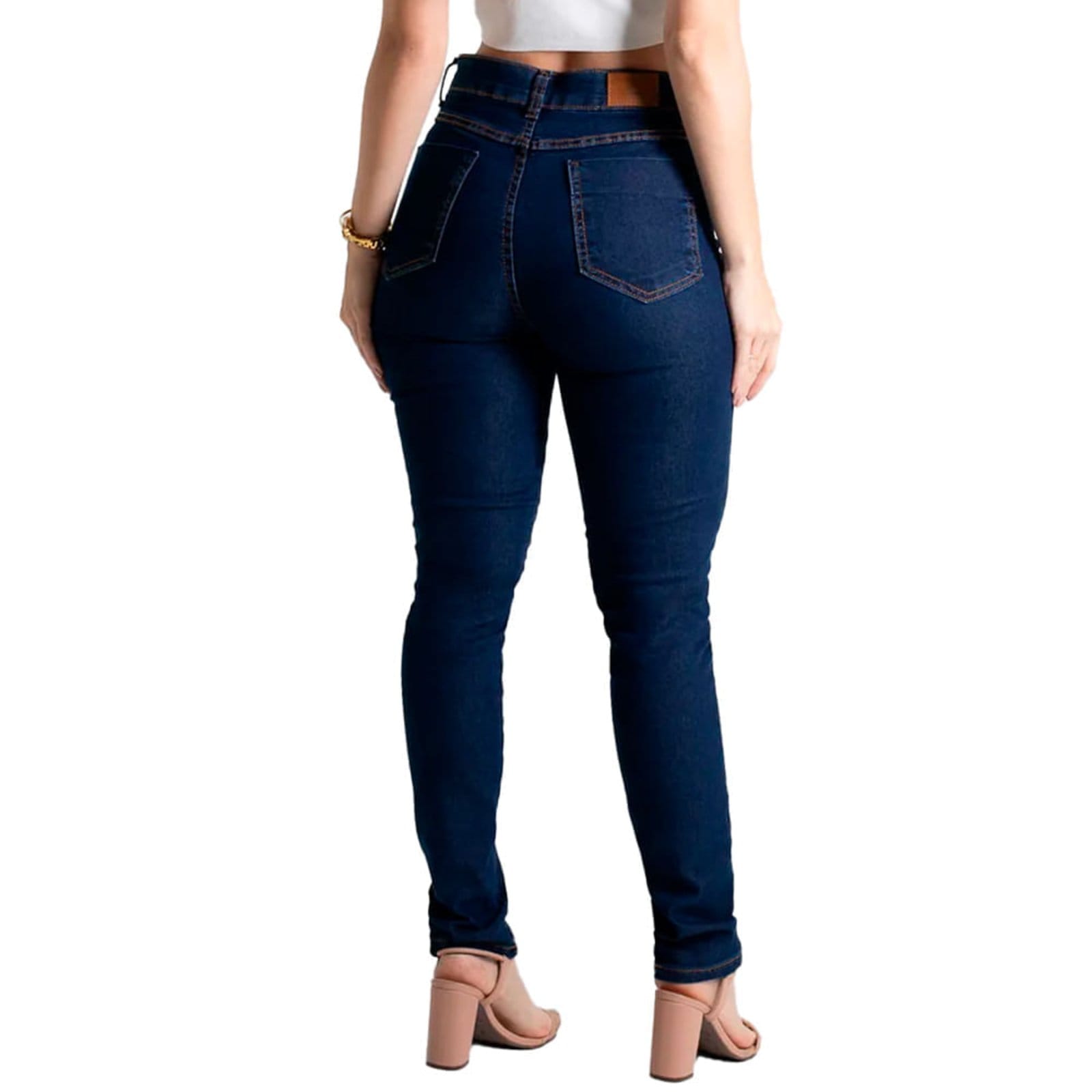 Vista 2 Calça Jeans Feminina Sawary Hot Pants Escuro Sawary azul