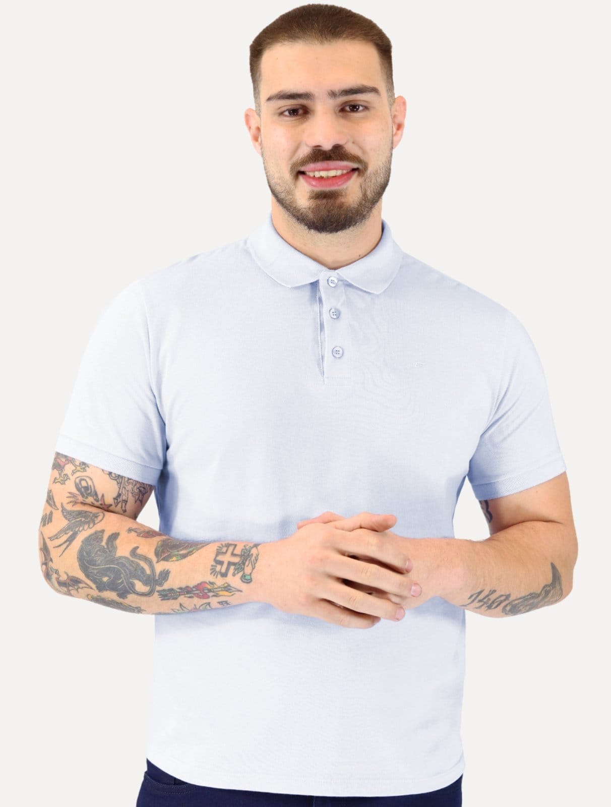 Polo Ellus Masculina Piquet Classic Easa Claro