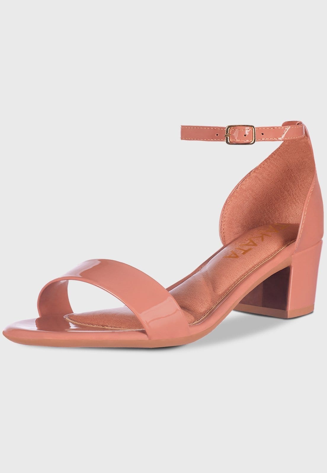 Sandalia Feminina Casual Saltinho Baixo Gosso Verniz