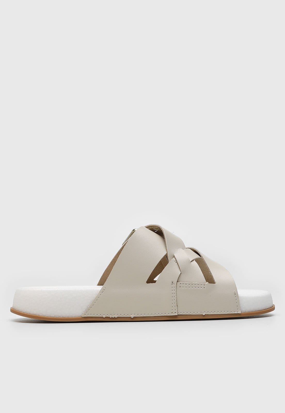 Vista 2 Rasteira Feminina Moleca Tiras Cruzadas Off-White MOLECA off-white white