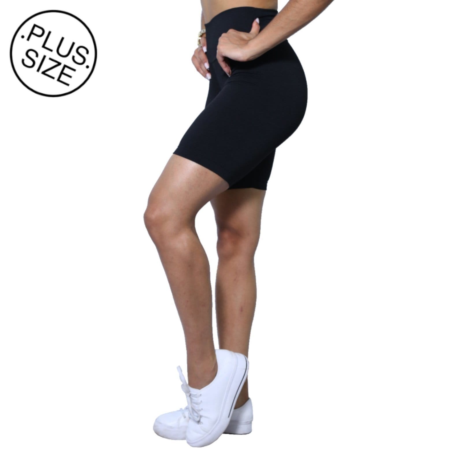 Vista 2 Kit 3 Bermudas Plus Size Heide Ribeiro Basic Suplex Academia Heide Ribeiro preto