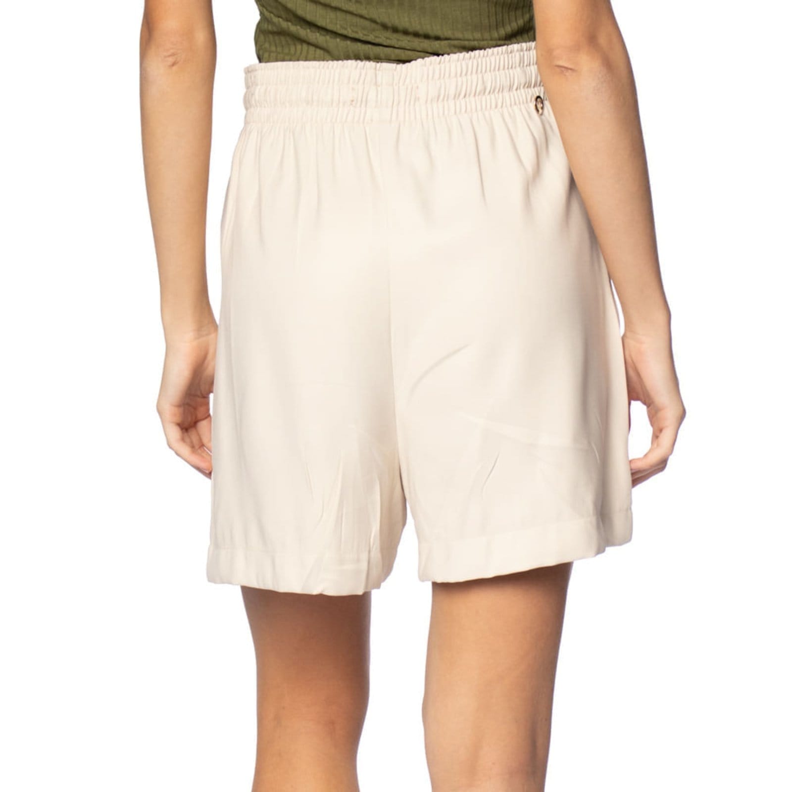 Vista 2 Short Feminino Endless Alfaiataria com Elástico Claro Rovitex bege