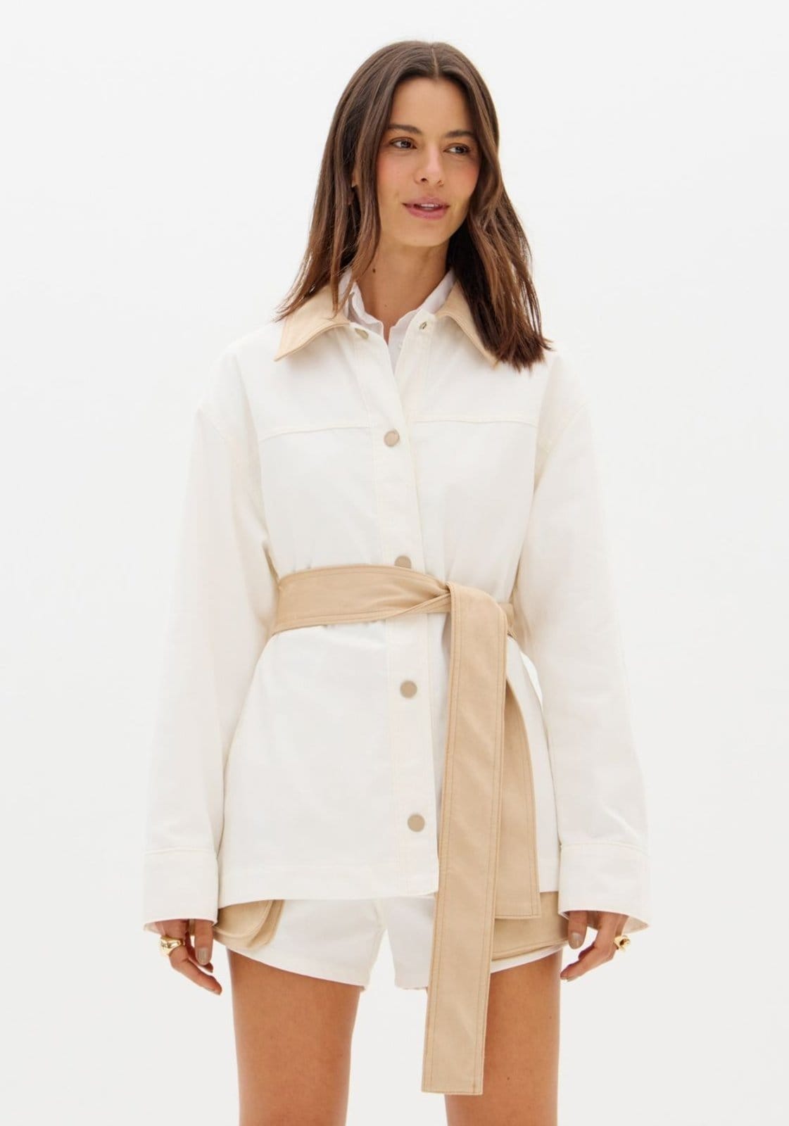 Parka Sarja Bicolor Com Faixa