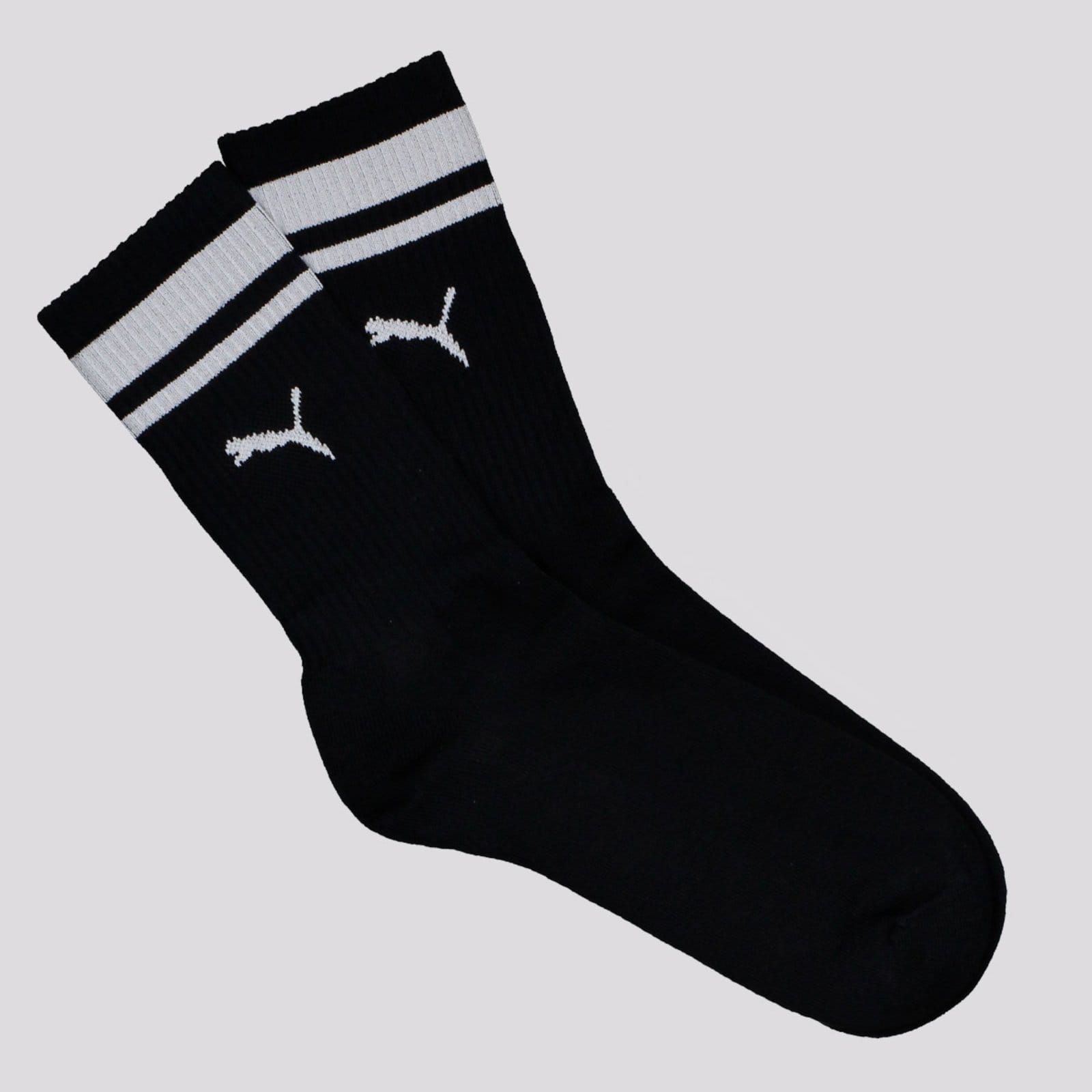 Kit de Meia Puma 2 Pares Cano Longo Heritage Branca e Preta - 2