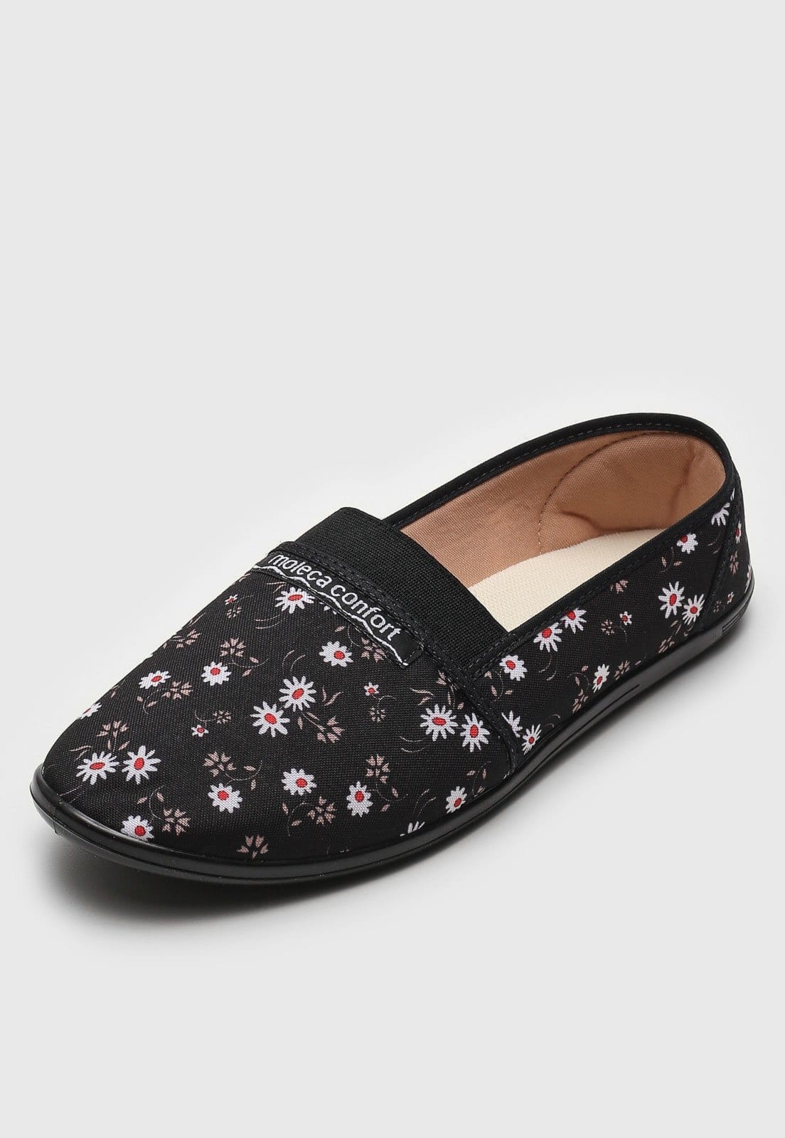Vista 2 Alpargata Moleca Floral Preta MOLECA preto