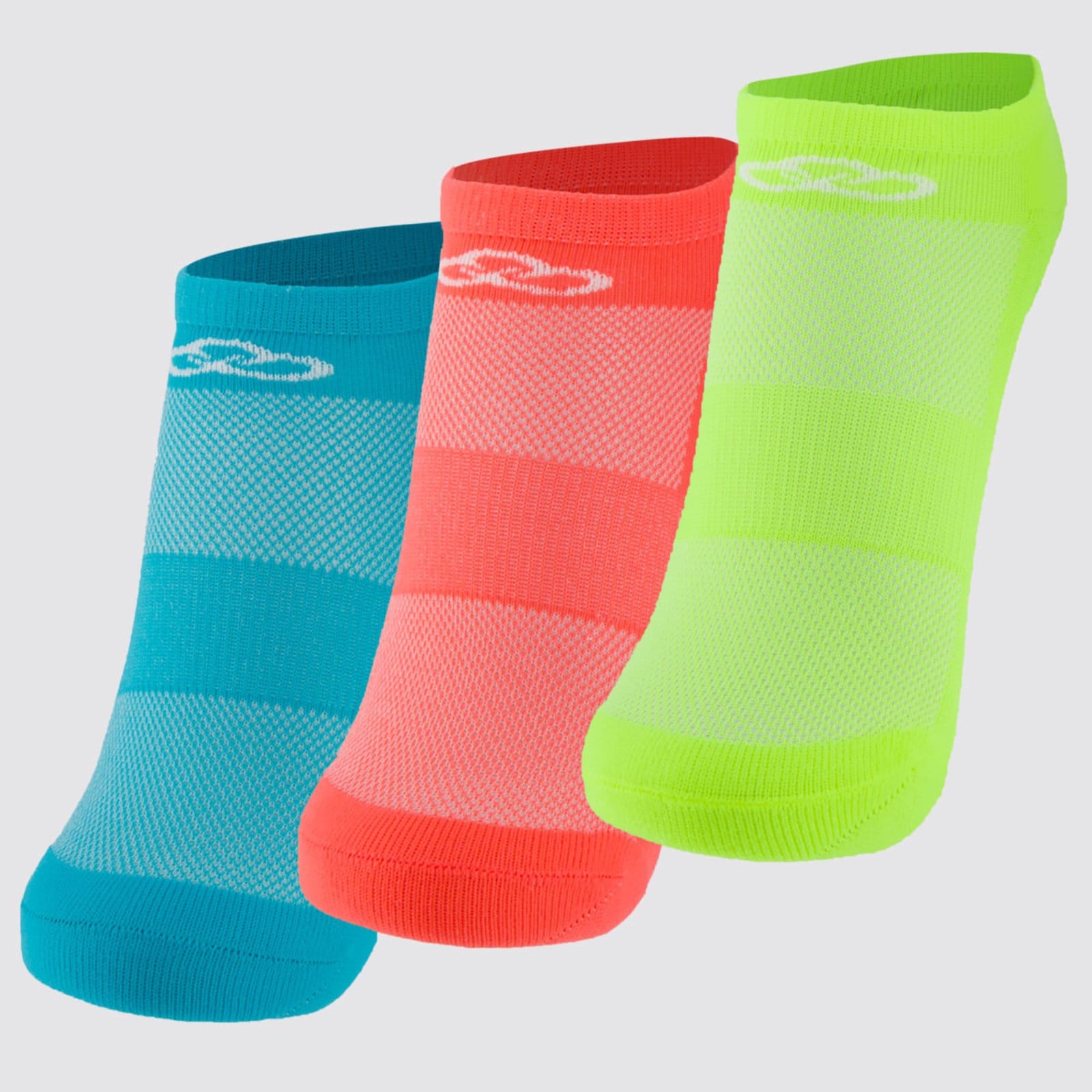 Kit 3 Meias Olympikus Cano Invisível Feminino Neon