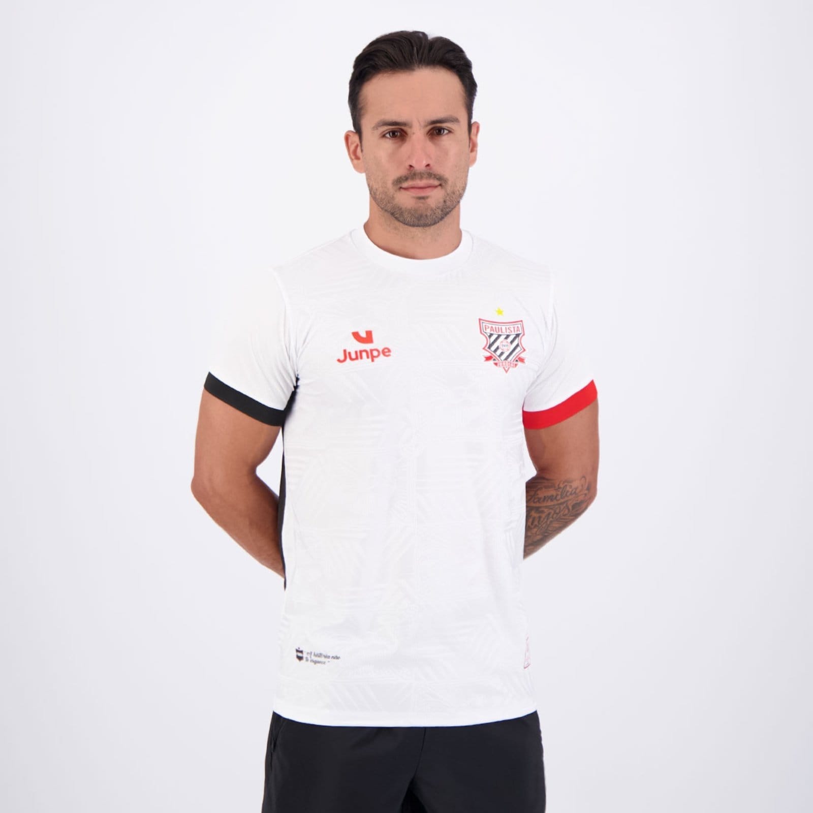 Vista 2 Camisa Junpe Paulista de Jundiaí II 2026 Junpe Sports branco