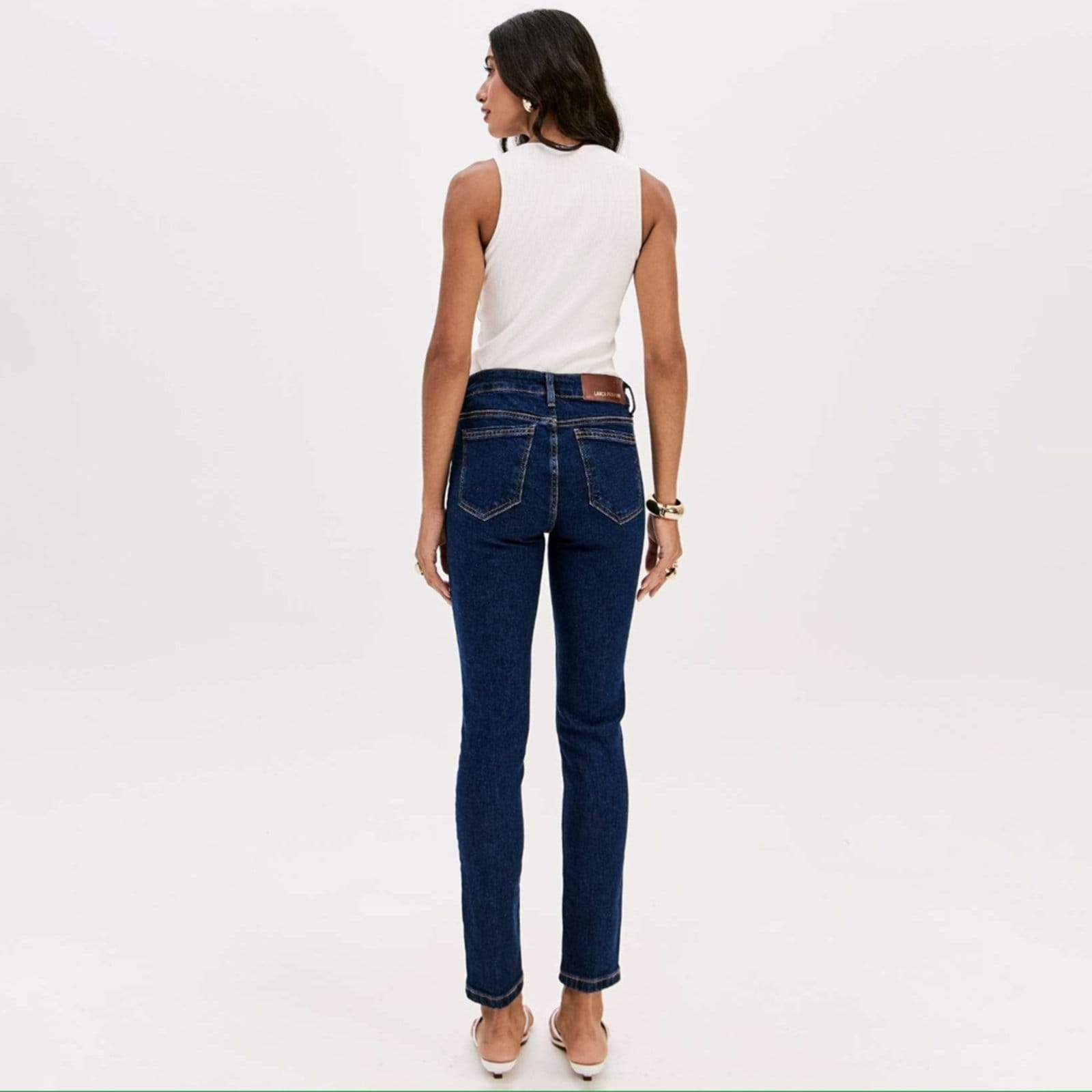 Vista 2 Calça Jeans Lança Perfume Diana Skinny Ah Pr26 Feminino Lança Perfume azul