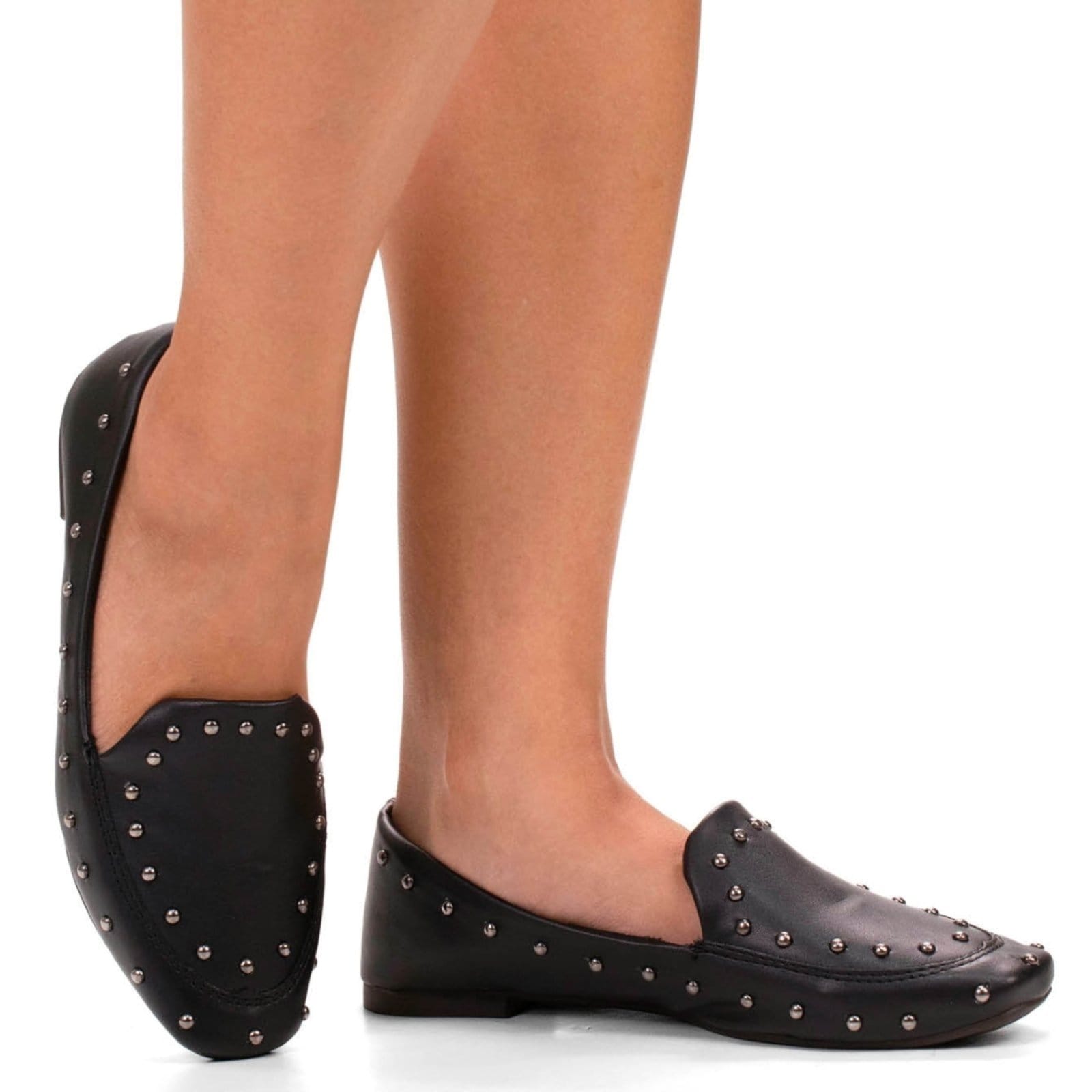 Sapato Feminino Sapatilha Bico redondo confortável macio Napa