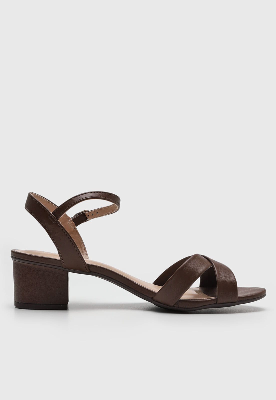 Vista 2 Sandália VIA UNO Tira Cruzada VIA UNO café