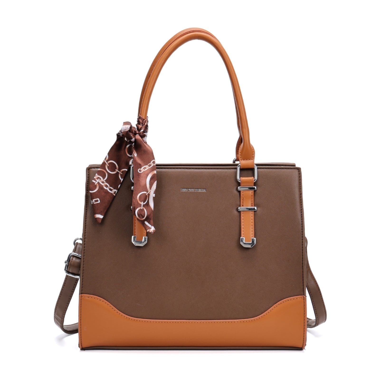 Bolsa De Ombro Couro Social Media Alça Transversal Moderna - Café