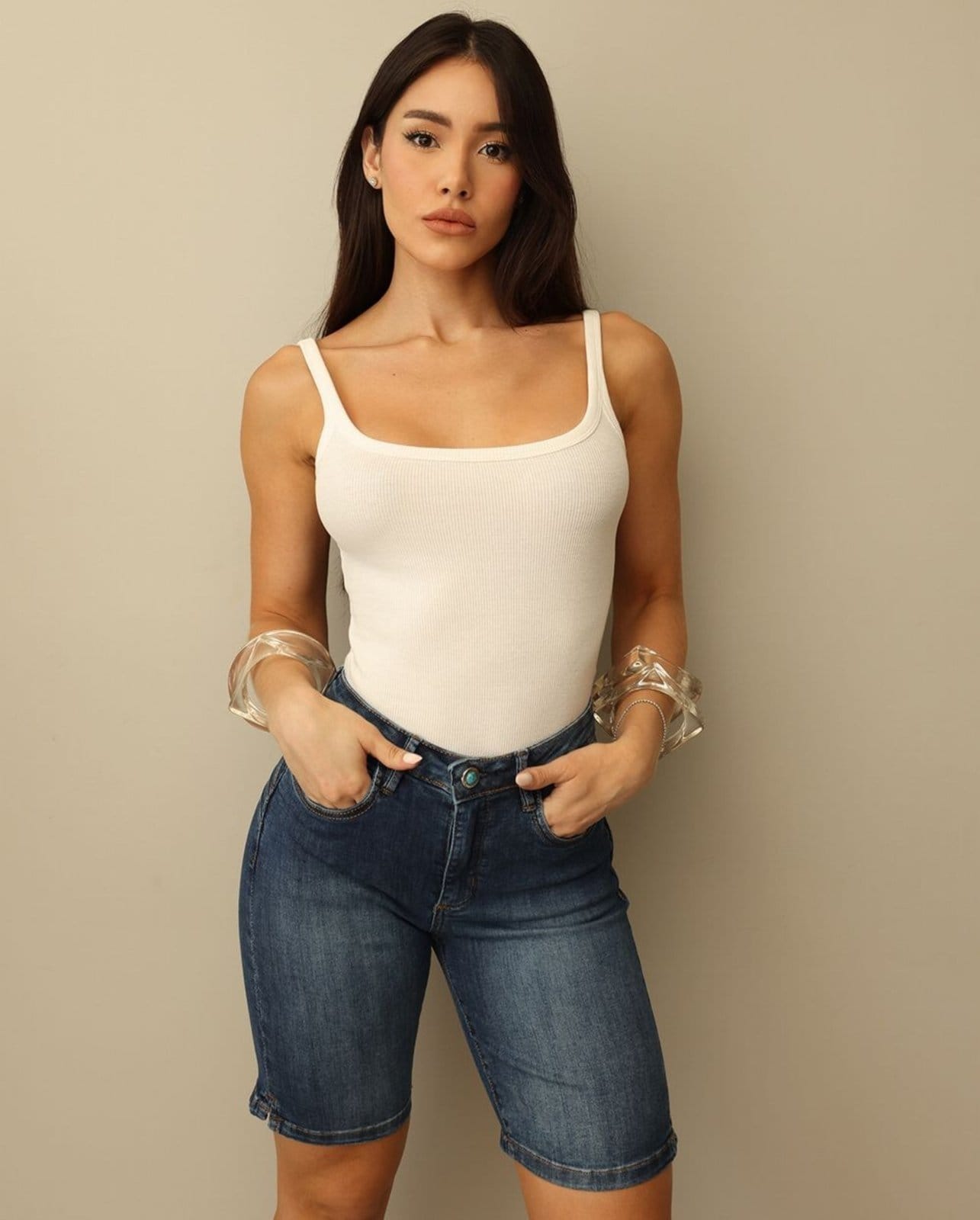 Bermuda Ciclista Feminina Cintura Alta 25048 Escura