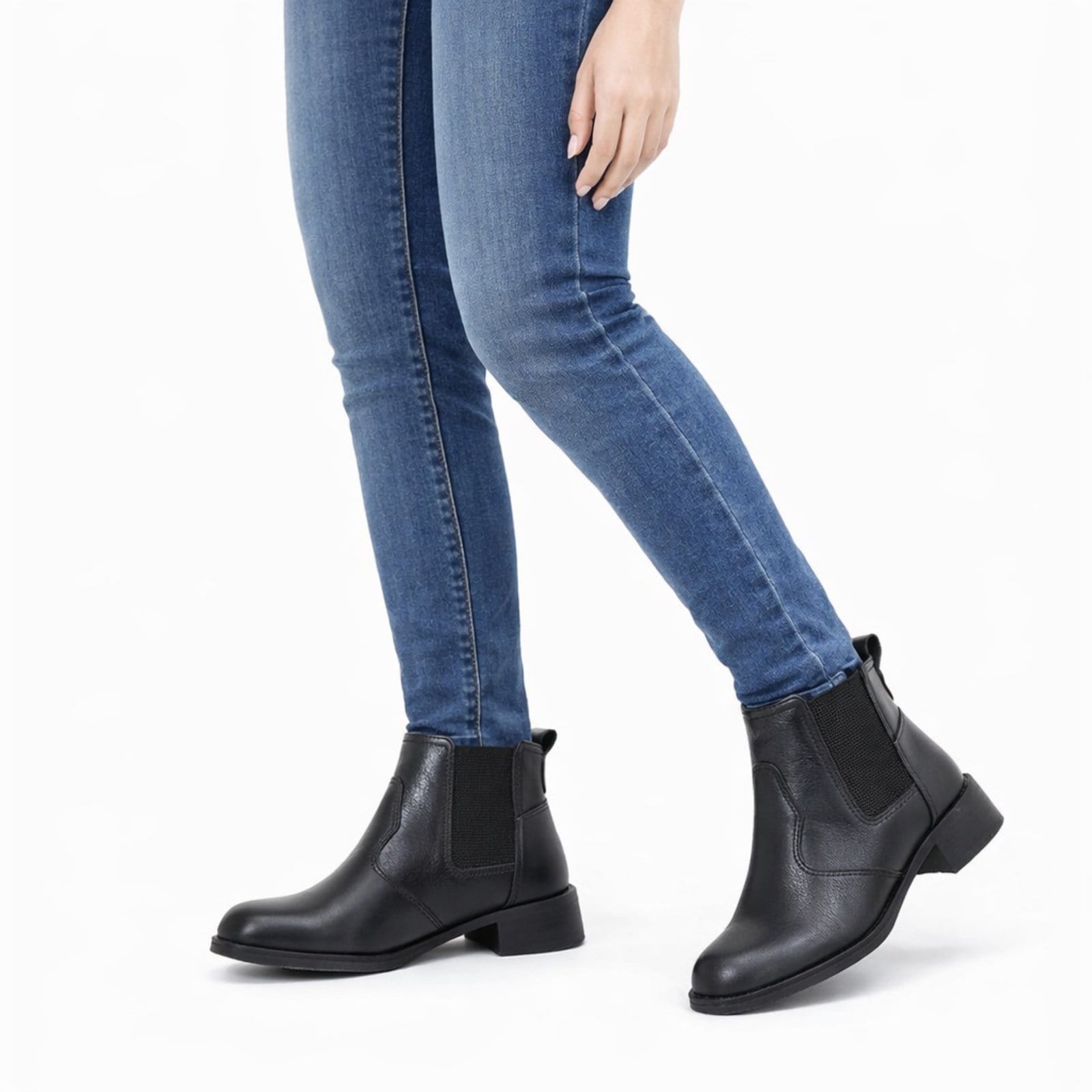 Bota Feminina Cano Curto Casual Moderna Confortavel Dia Dia Preta