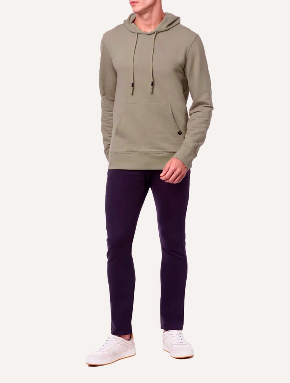 Vista 2 Moletom Calvin Klein Jeans Masculino Hoodie Cargo Caqui Médio Calvin Klein cáqui caqui