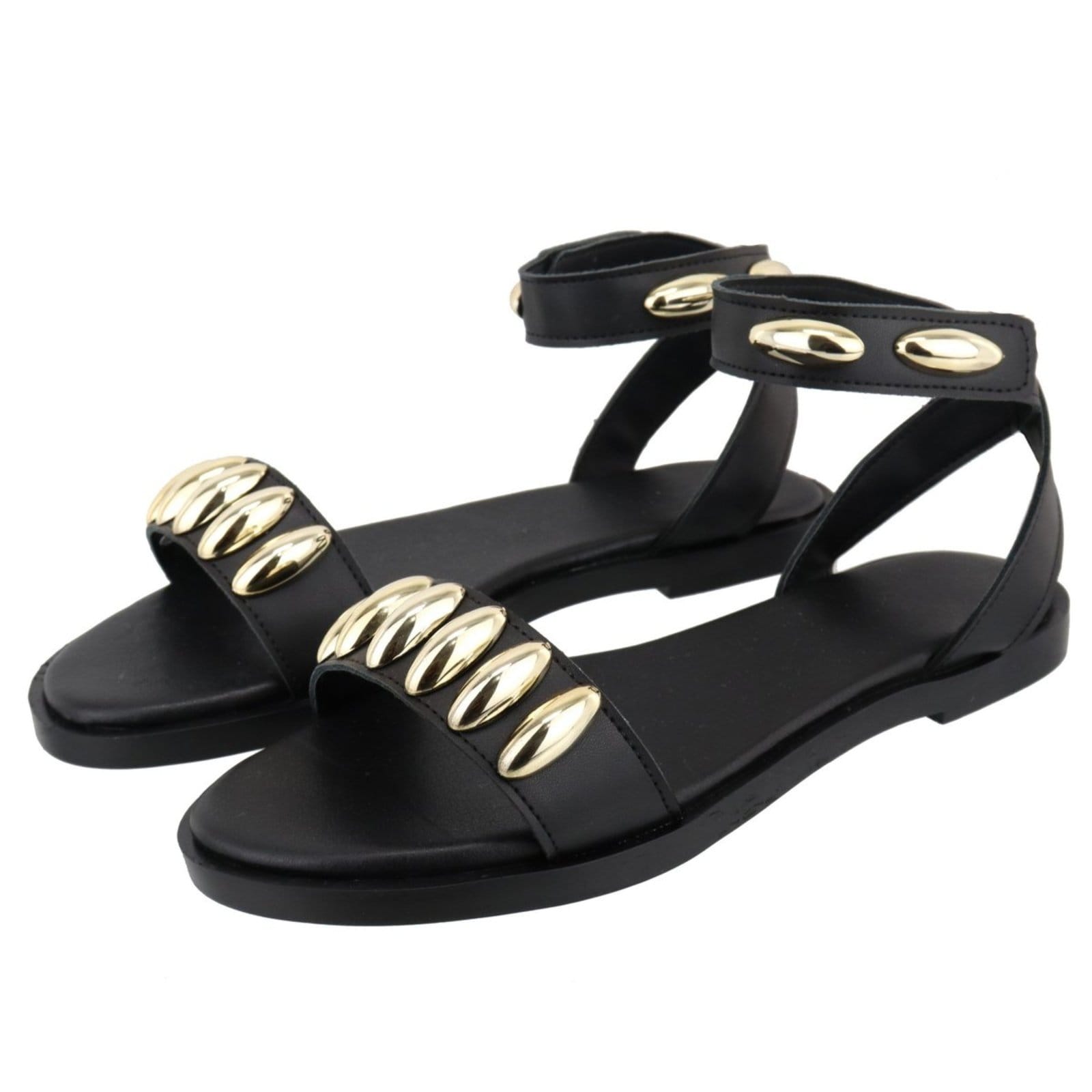 Vista 2 Rasteira Sandália Feminina Lançamento Preta TELLINI STORE preto