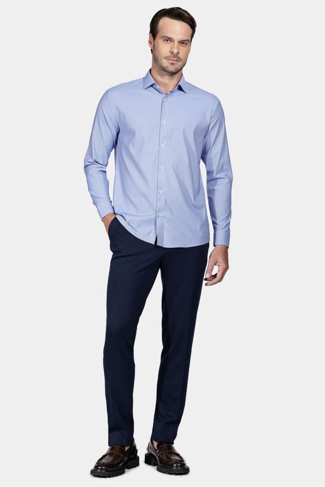 Vista 2 Camisa Aramis Manga Longa Regular Tech Flex Falso Liso Aramis azul