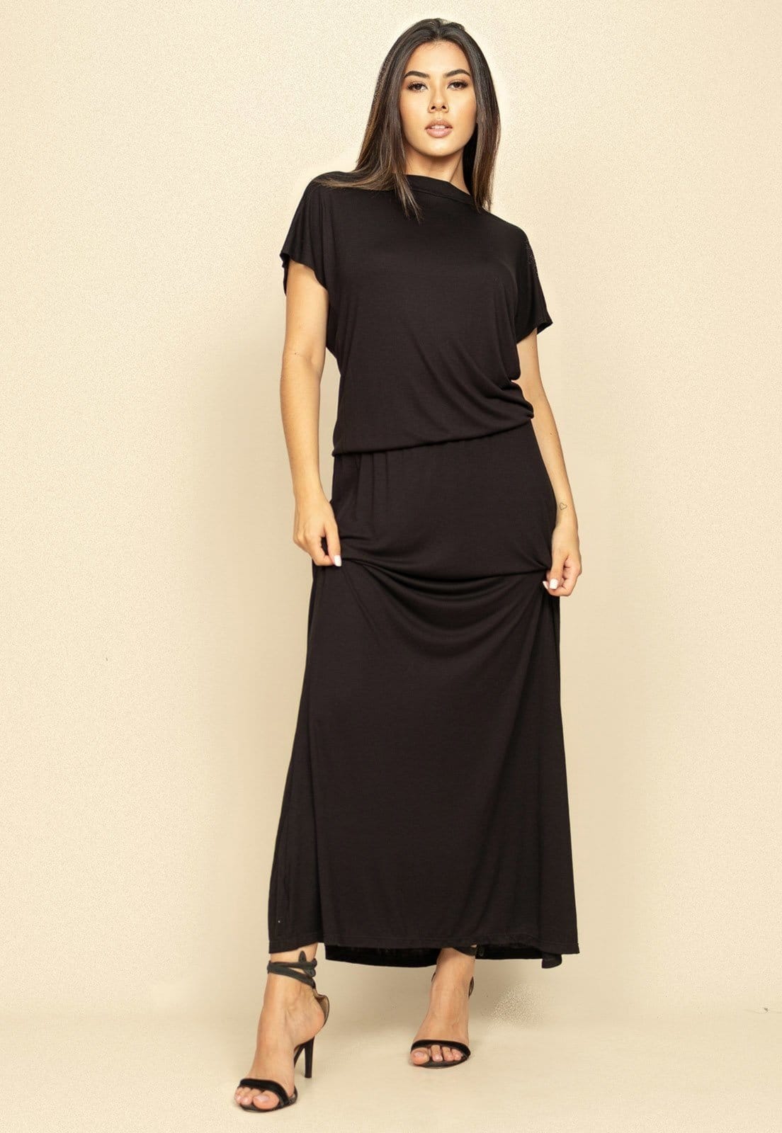 Vestido Longo Morcego Malha