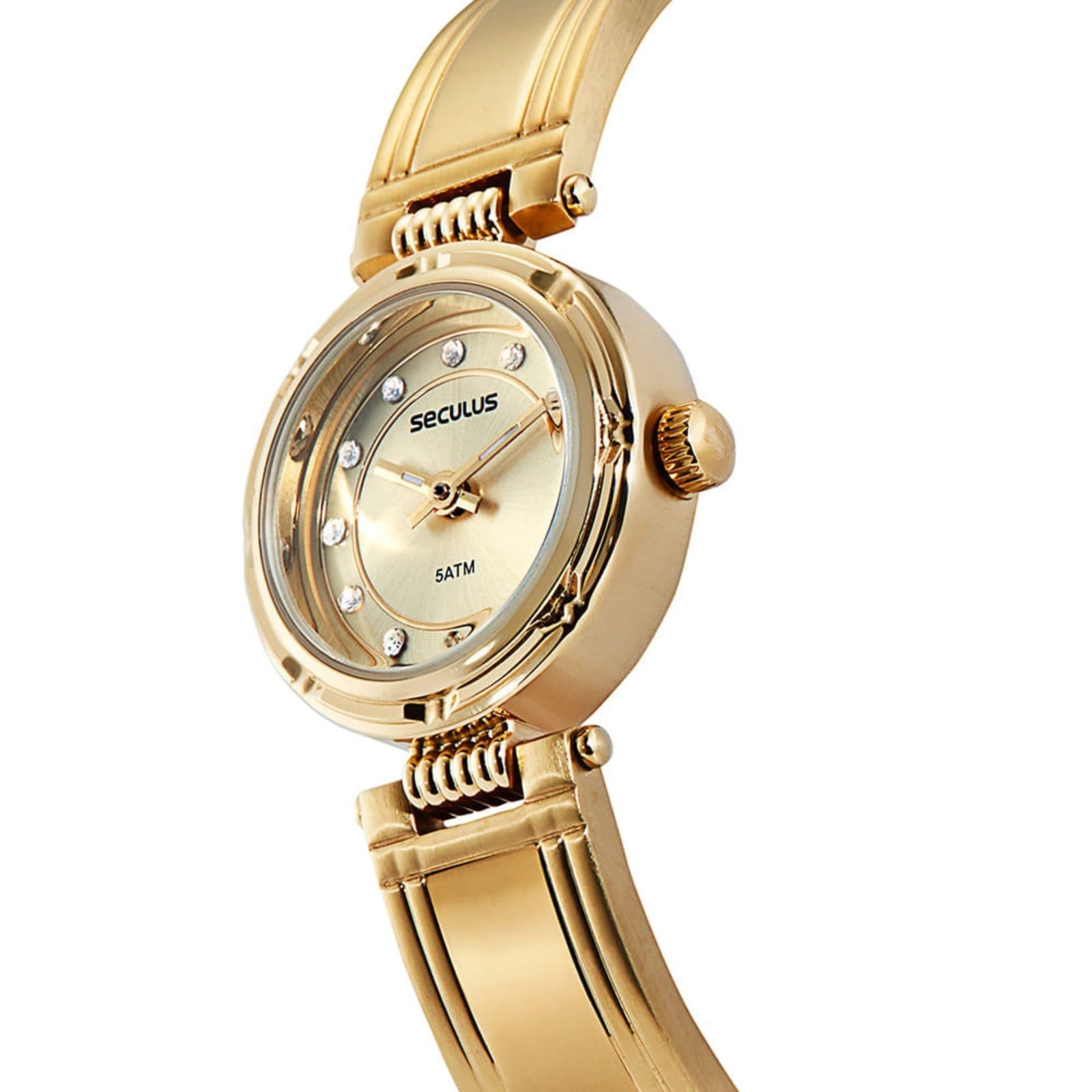 Vista 2 Relógio Seculus Feminino Clássico Seculus dourado