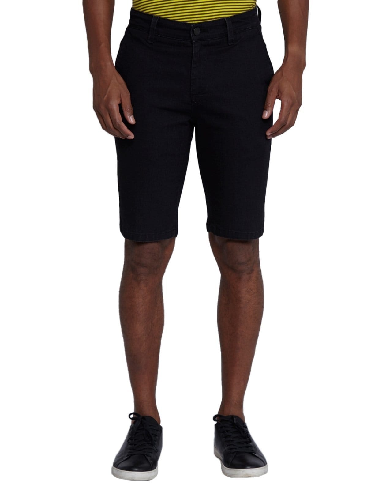 Bermuda Dudalina Jeans Masculina Stretch Bolso-Faca Black Preta