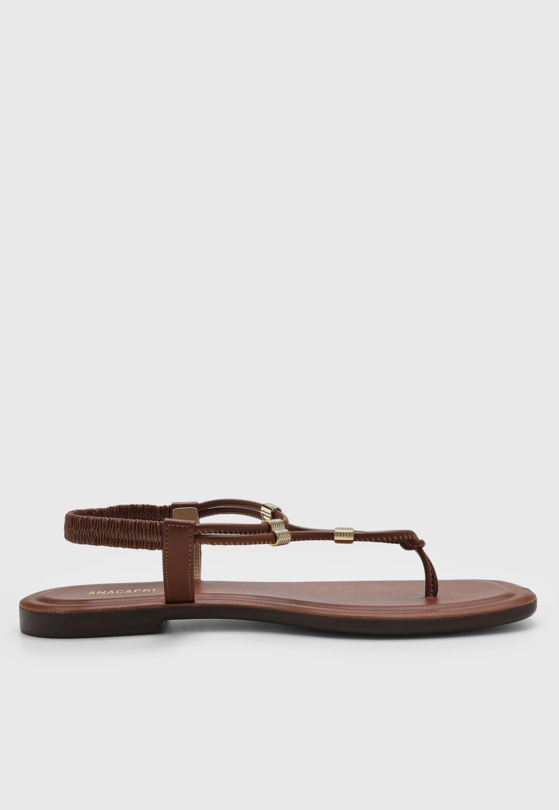 Vista 2 Rasteira Feminina Anacapri Detalhe Metal Anacapri marrom