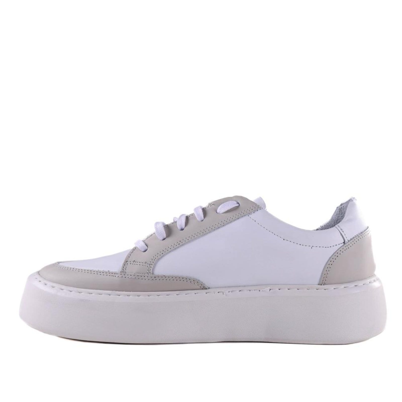 Vista 2 Tênis Masculino Plataforma Zariff 2821 Branco/Off White Incolor Zariff incolor white