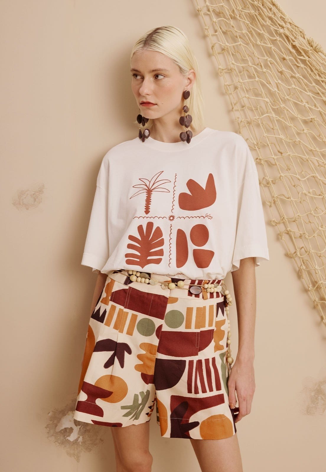 Short Pregas Estampado Ribeirinha