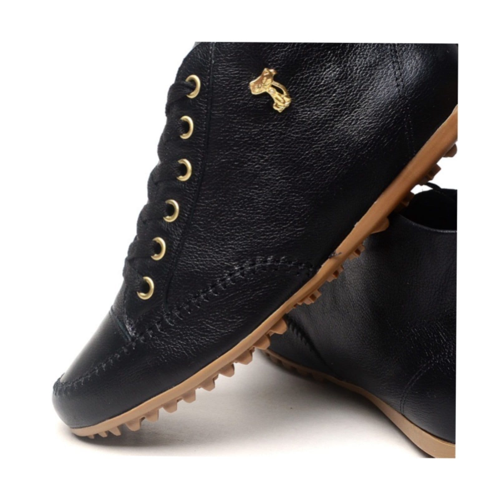 Vista 2 Bota Rasteira - Giulia Capri Couro Legítimo Coleção 2025 - cod500 diRavena preto