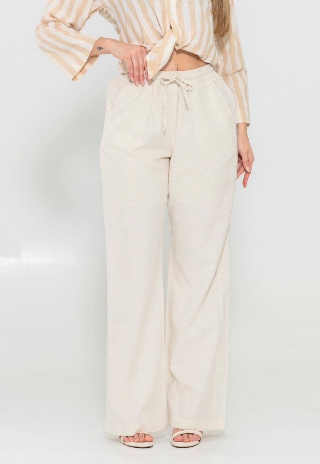 Calça Feminina Casual Elengancy de linho Premium com Forro