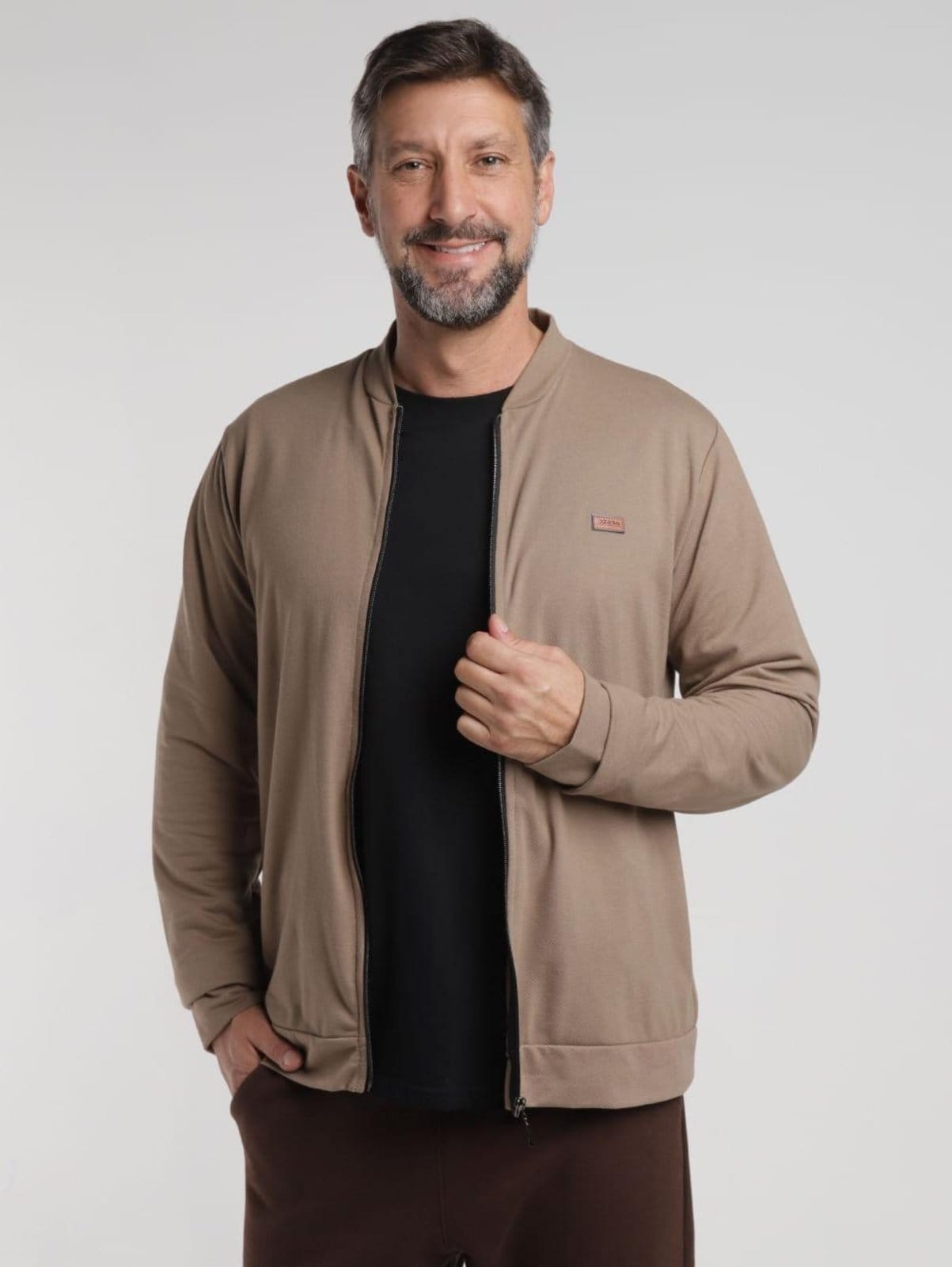 Jaqueta Moletinho Sarjado Masculina CAQUI