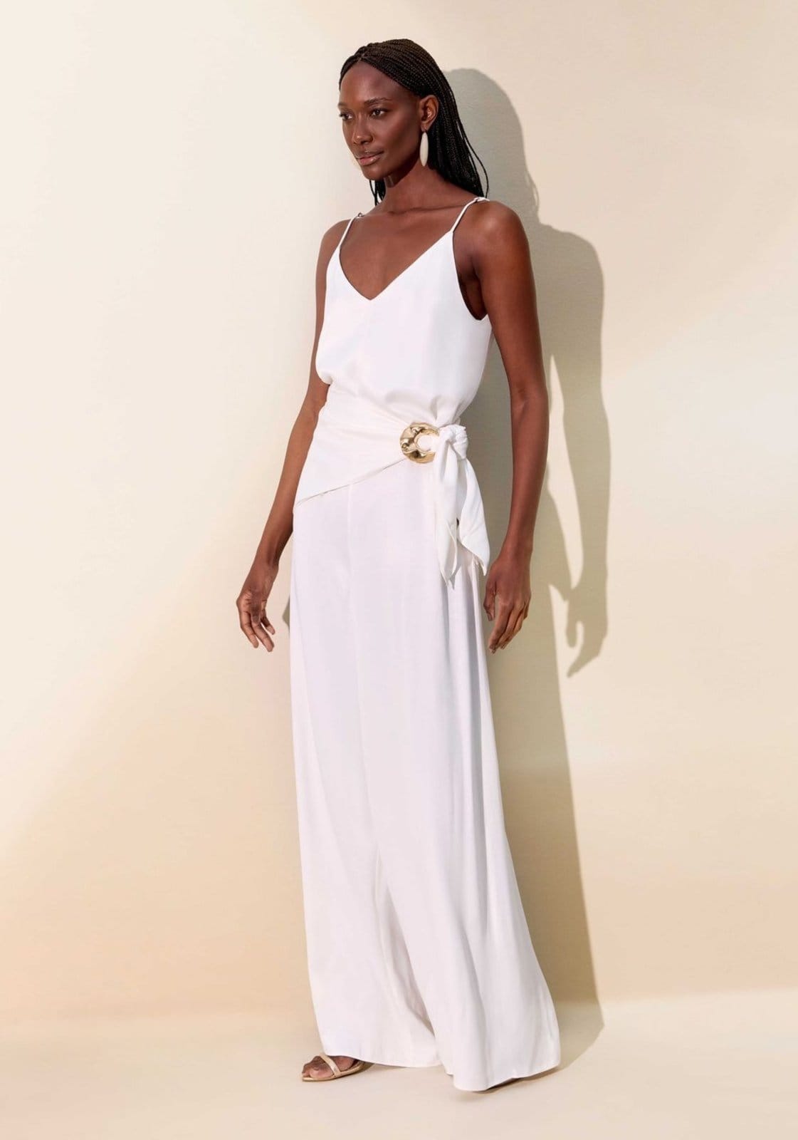 Macacão Longo De Alças Decote V