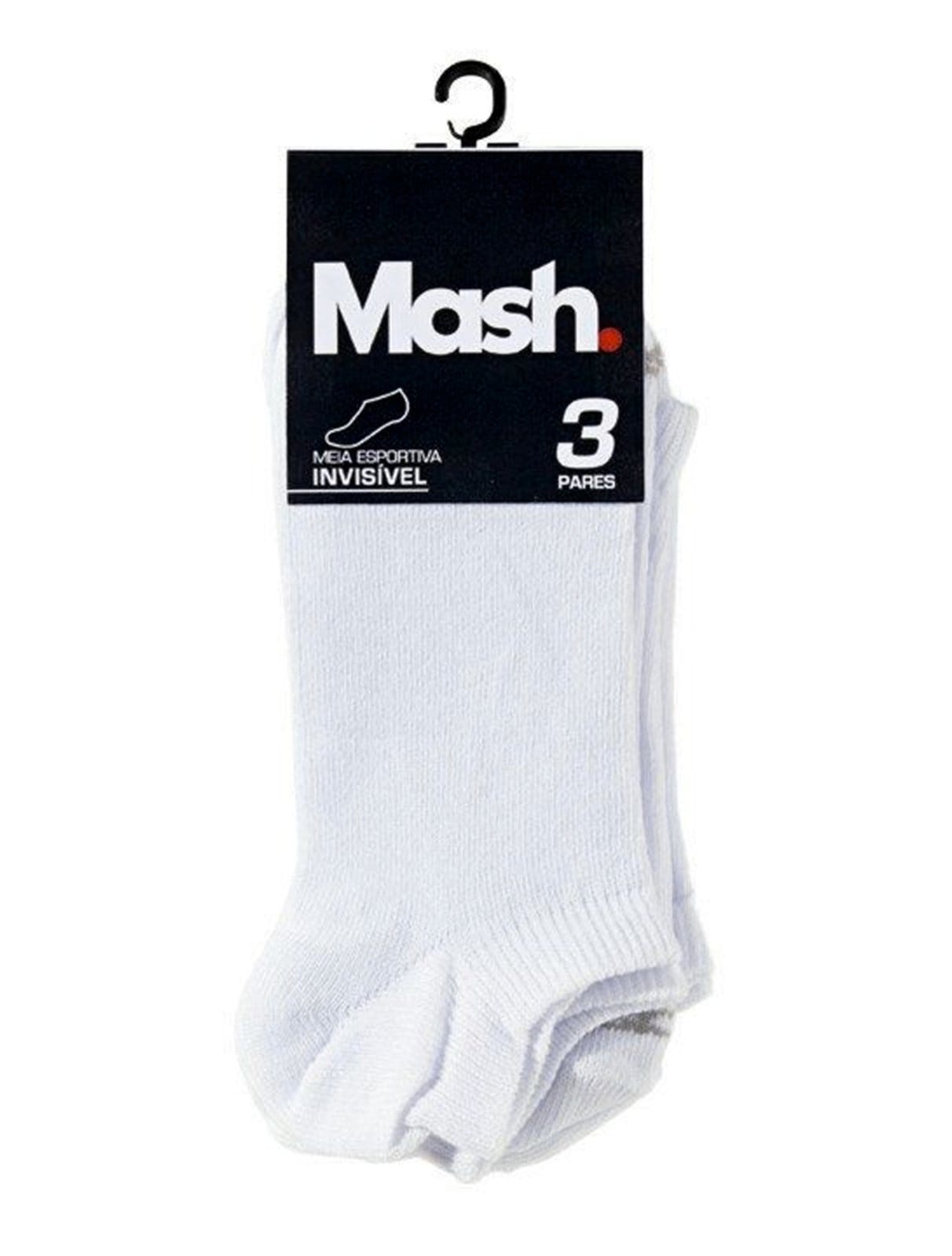Meia Mash Esportiva Invisível Branca Kit 3 Pares - 2