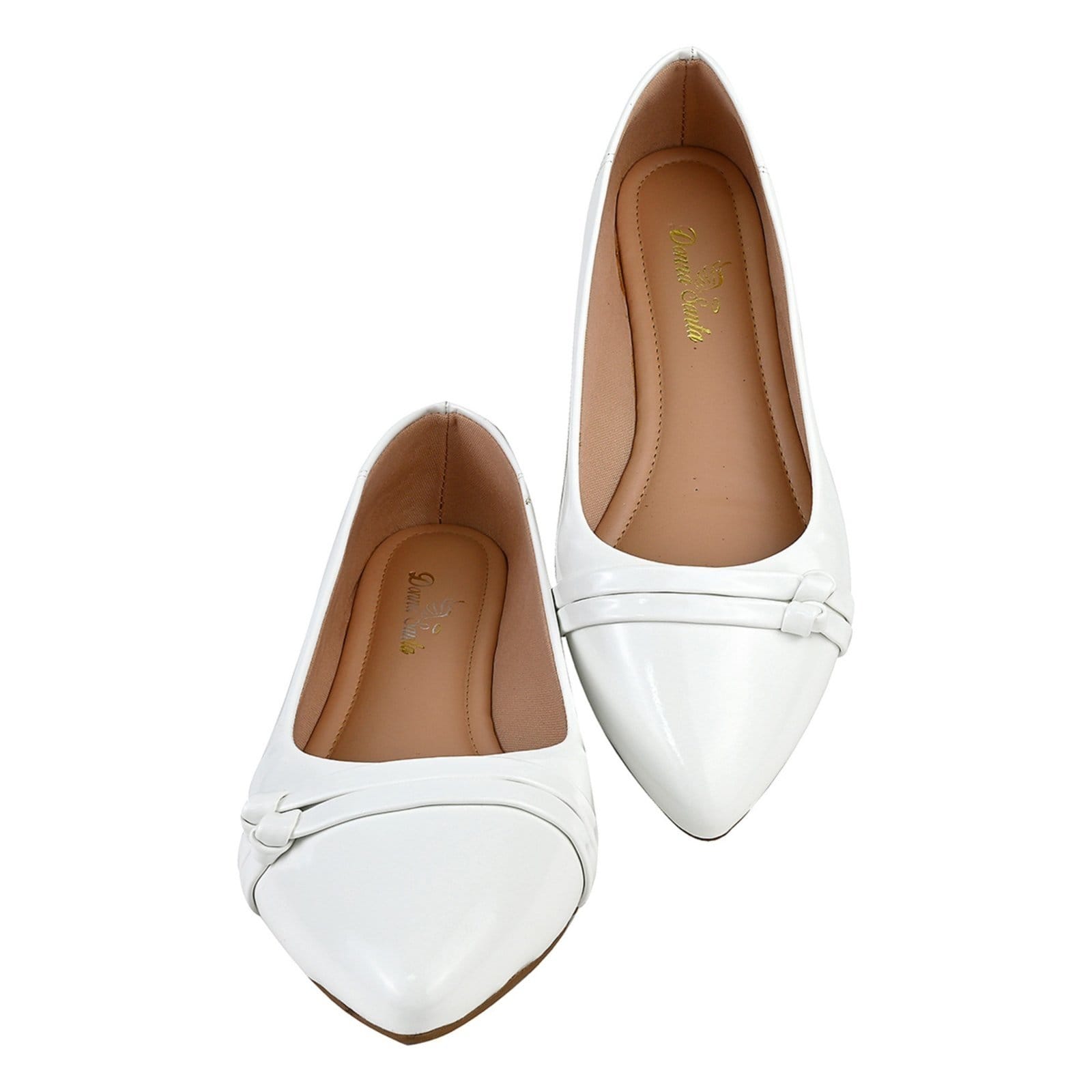 Vista 2 Sapatilha Enfeite Donna Santa Bico Fino Branca Donna Santa branco