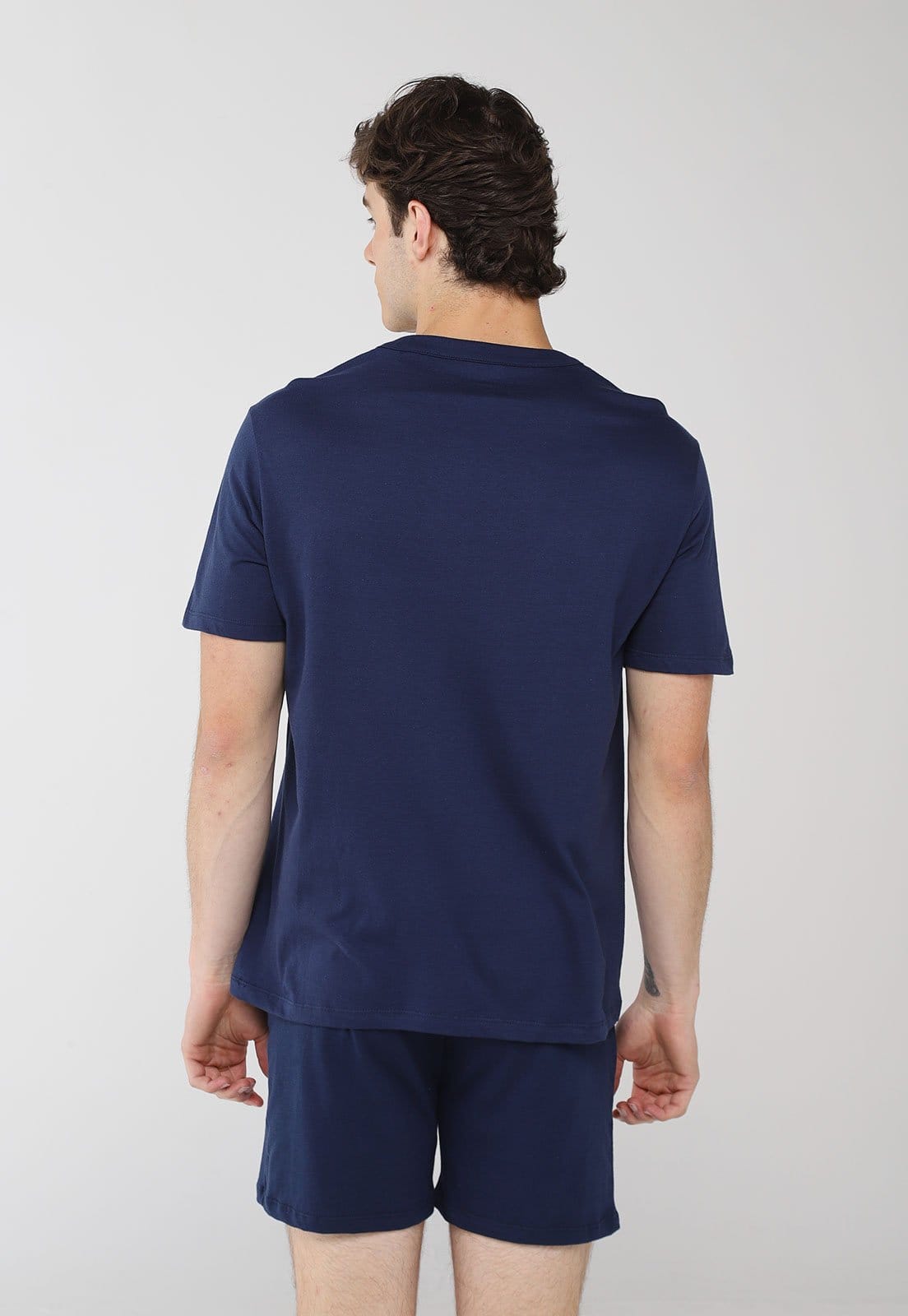 Vista 2 Pijama Masculino Hering Camiseta e Short Hering azul marinho
