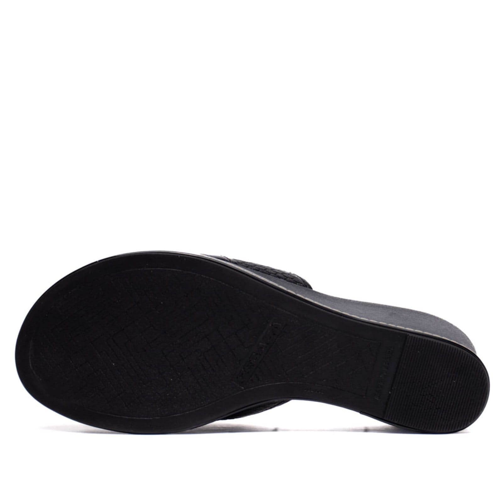 Vista 2 Tamanco Feminino Pegada Couro Anabela Texturizado Bege PEGADA preto