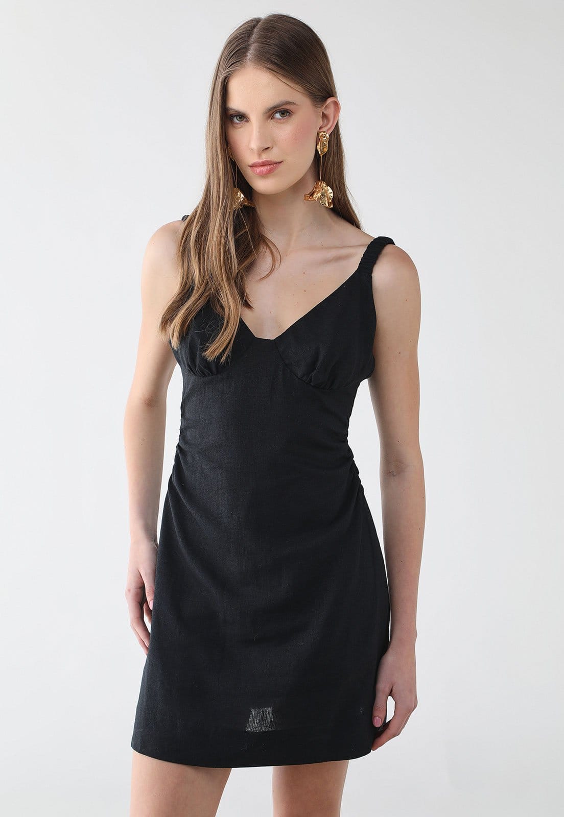 Vestido Feminino FARM Decote V Alças Largas