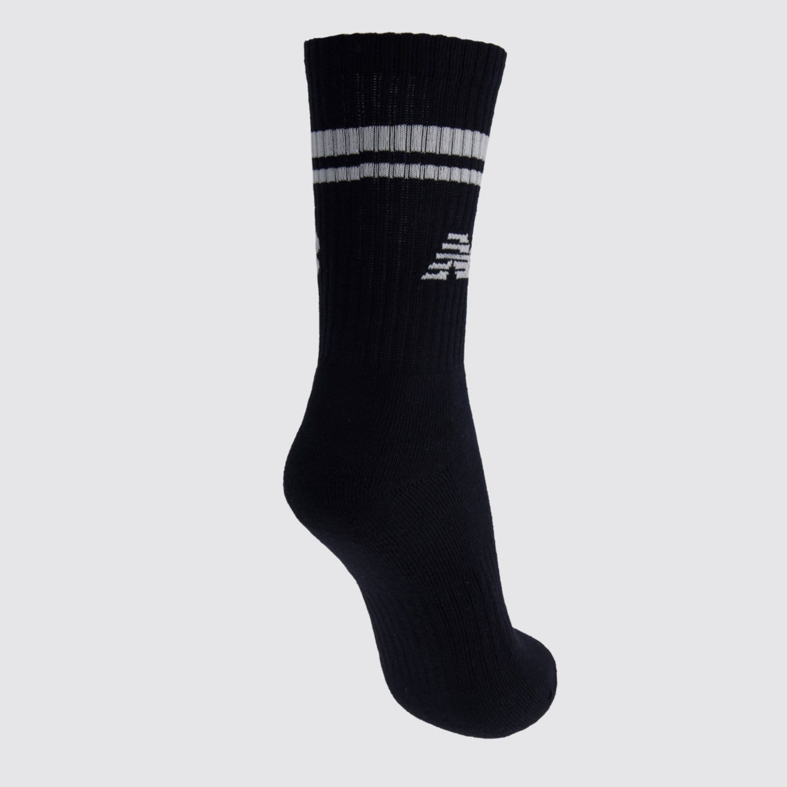 Vista 2 Meia New Balance Cano Alto Canelada Feminina Preta e Branca New Balance preto