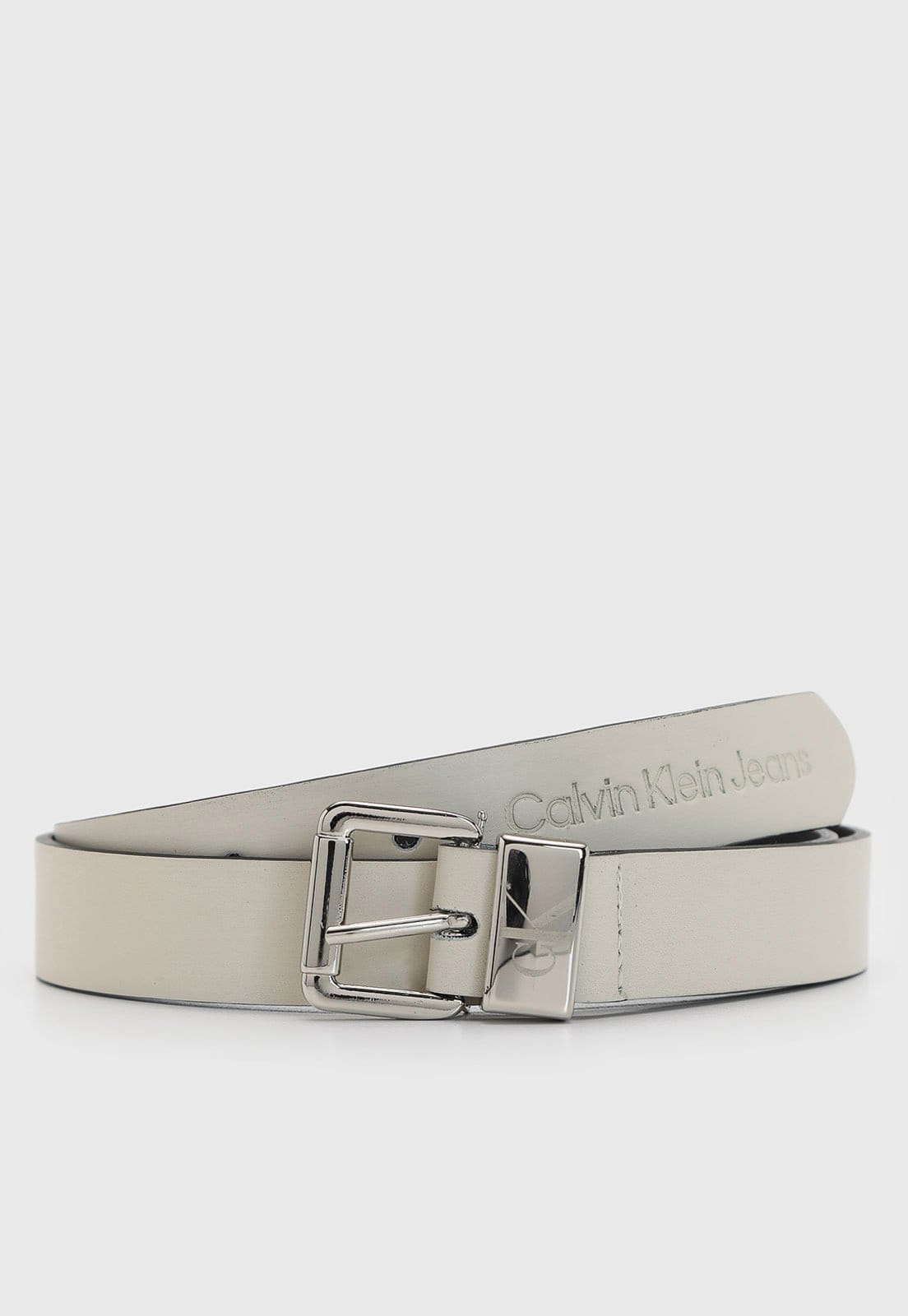 Cinto Feminino Calvin Klein Logo Off-White