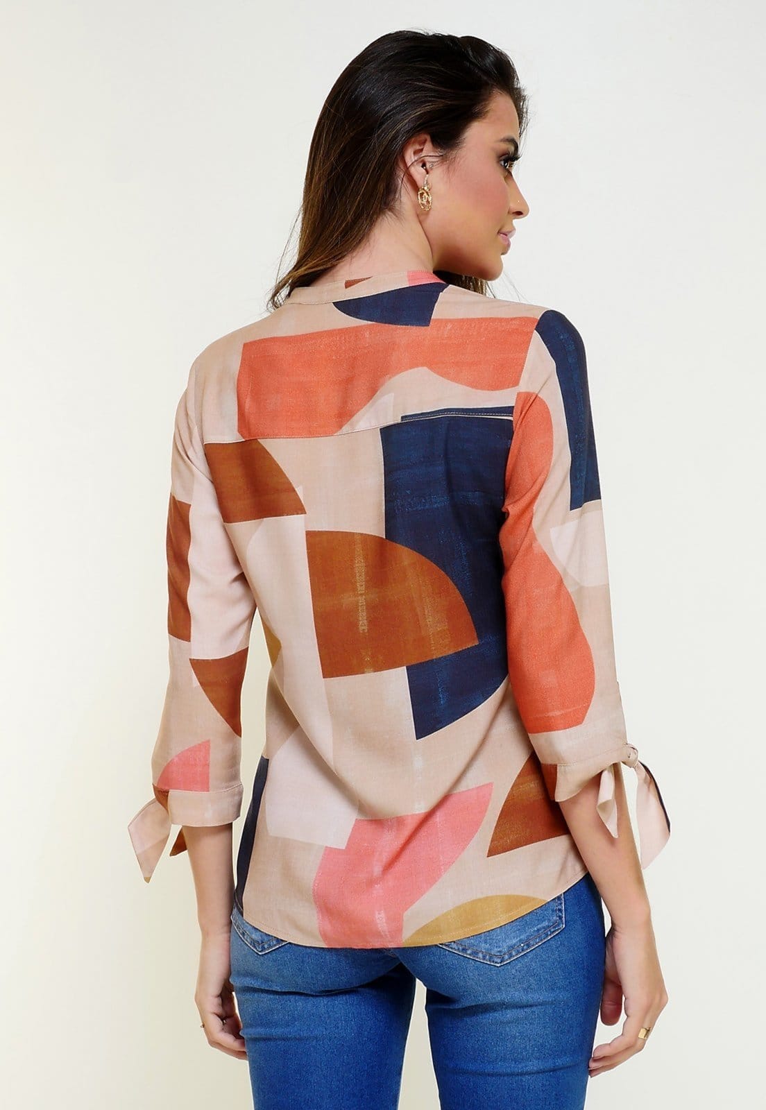 Vista 2 Camisa Intens Manga 3/4 Viscose Abstrato Intens azul