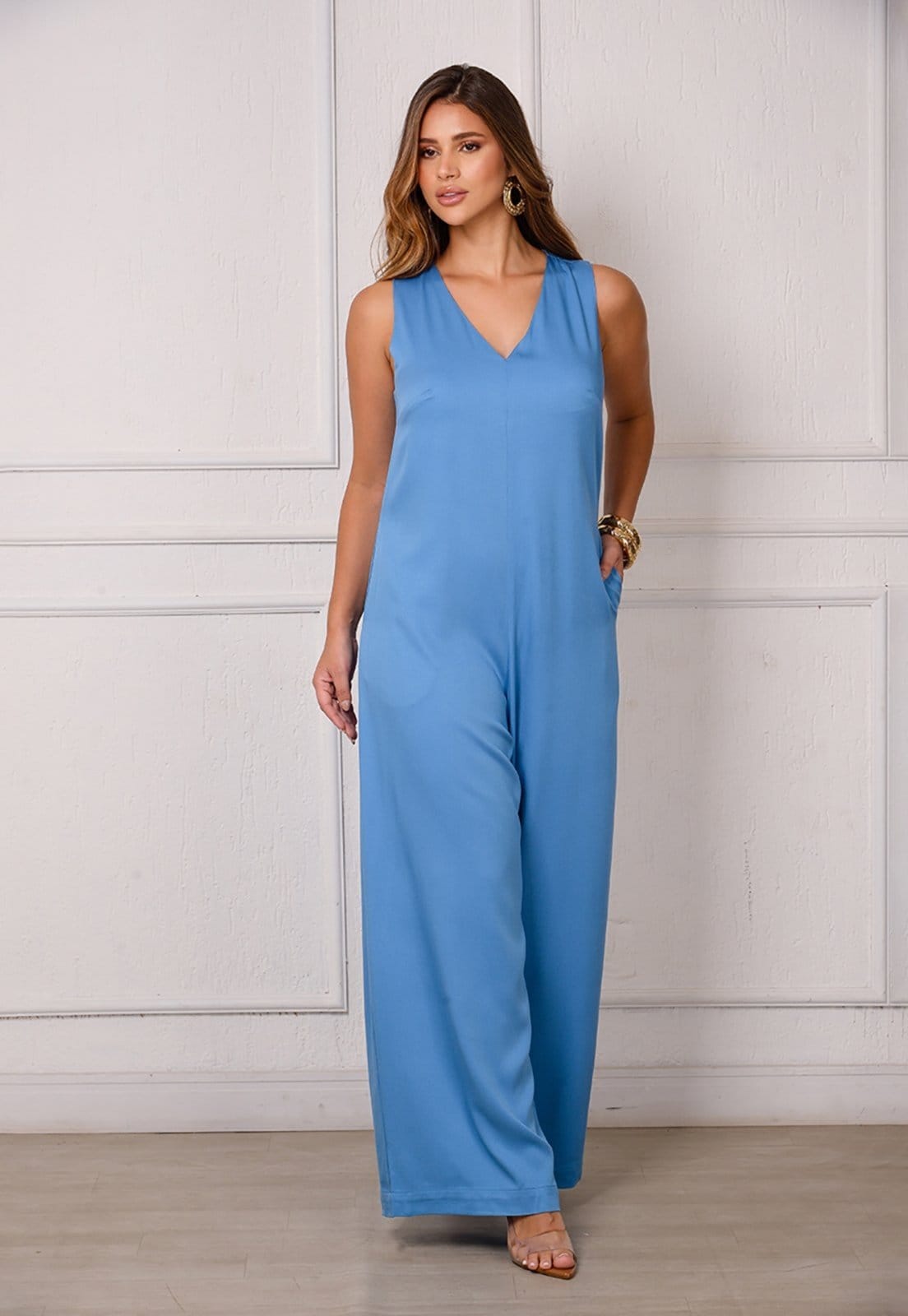 Macacão Pantalona Decote V BBonnie Bianca