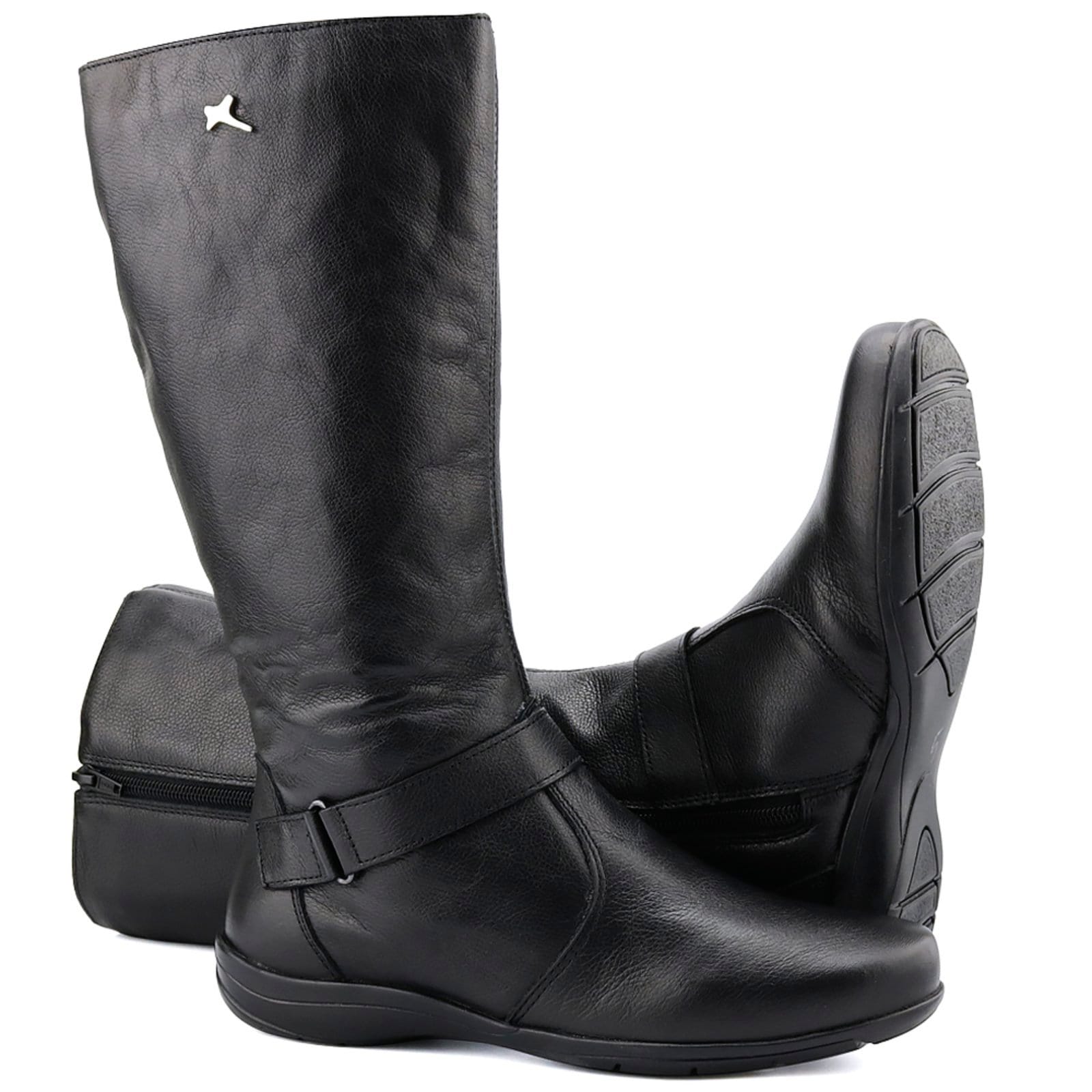 Vista 2 Bota Rasteira Mr. Gutt Couro Cano Longo Liso Mr. Gutt preto