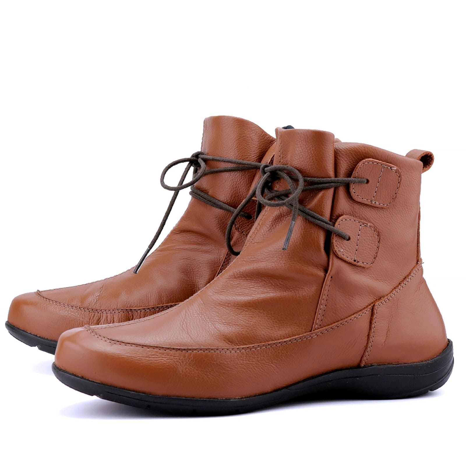 Vista 2 Bota Mr Gutt Rasteira em Couro Confortável Chocolate Mr. Gutt caramelo