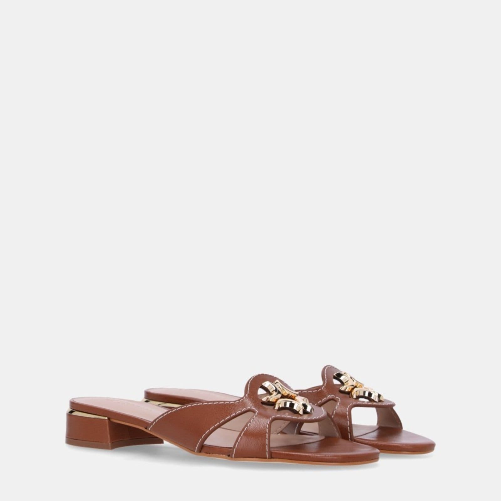 Vista 2 Chinelo Couro Luz da Lua - 80910006 Luz Da Lua Luz Da Lua marrom