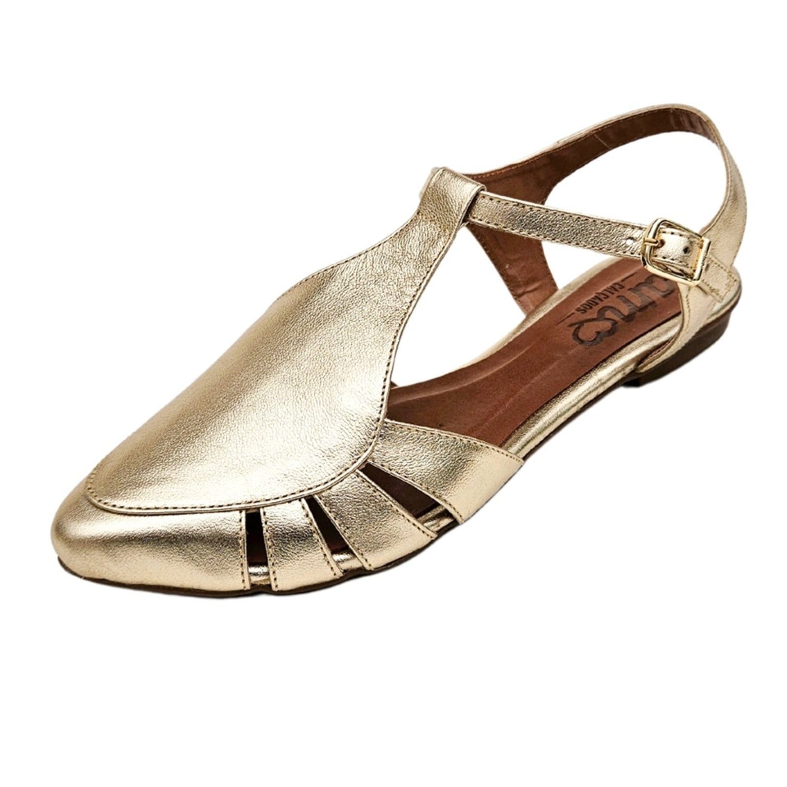 Sapatilha em Couro Amo Calçados Alice Dourada