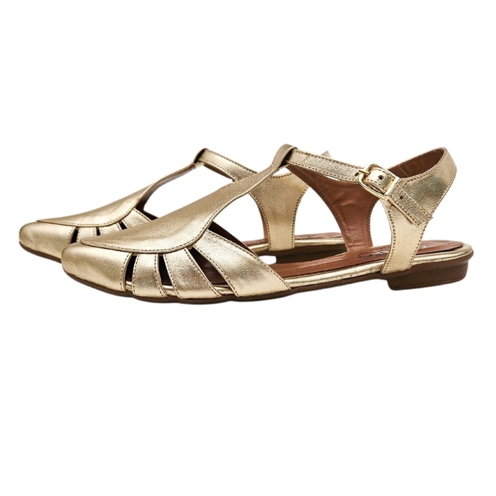 Vista 2 Sapatilha em Couro Amo Calçados Alice Dourada Amo Calçados dourado