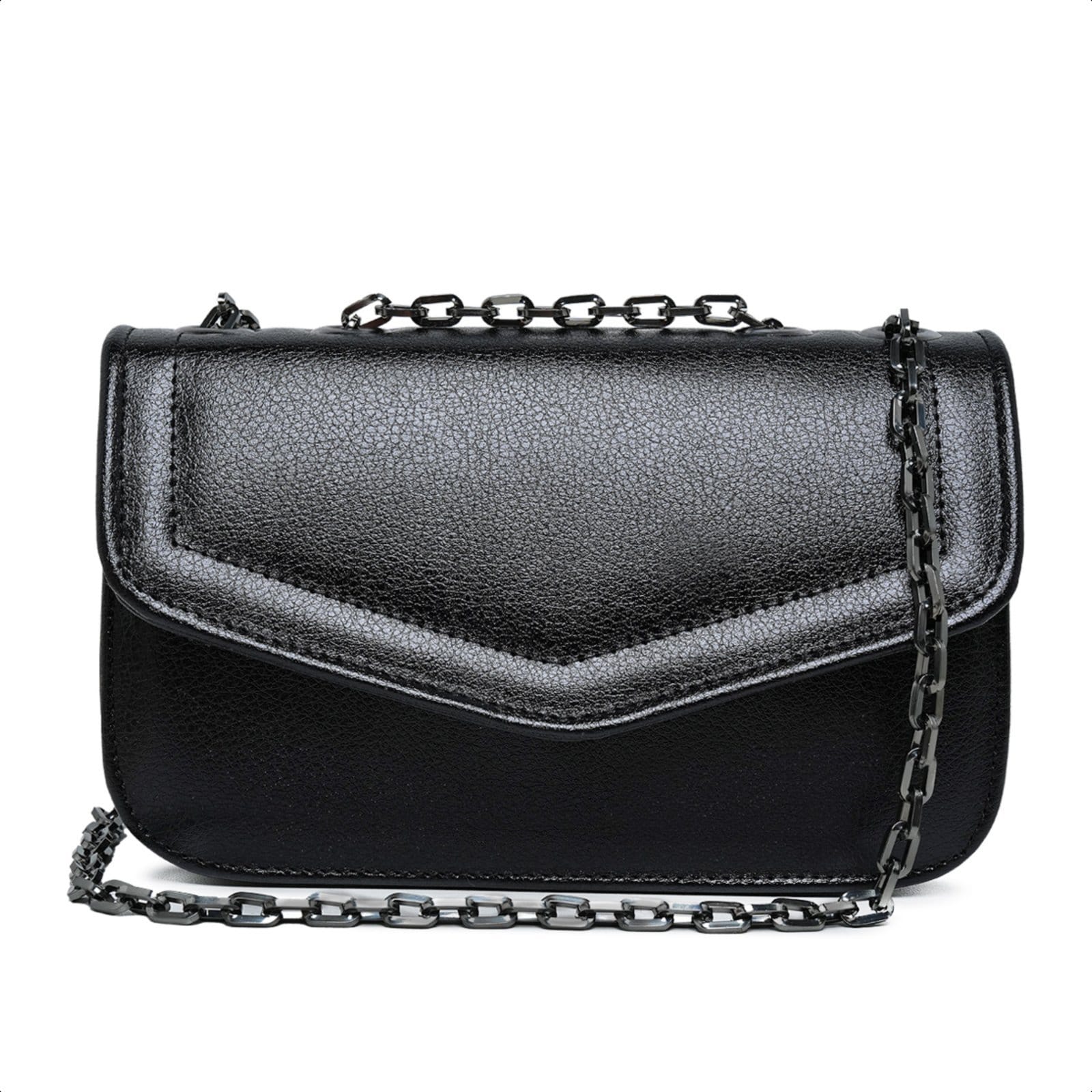 Bolsa Preta Feminina Pequena Casual Clutch Carteira De Mão Festa Alça Corrente De Ombro Elegante