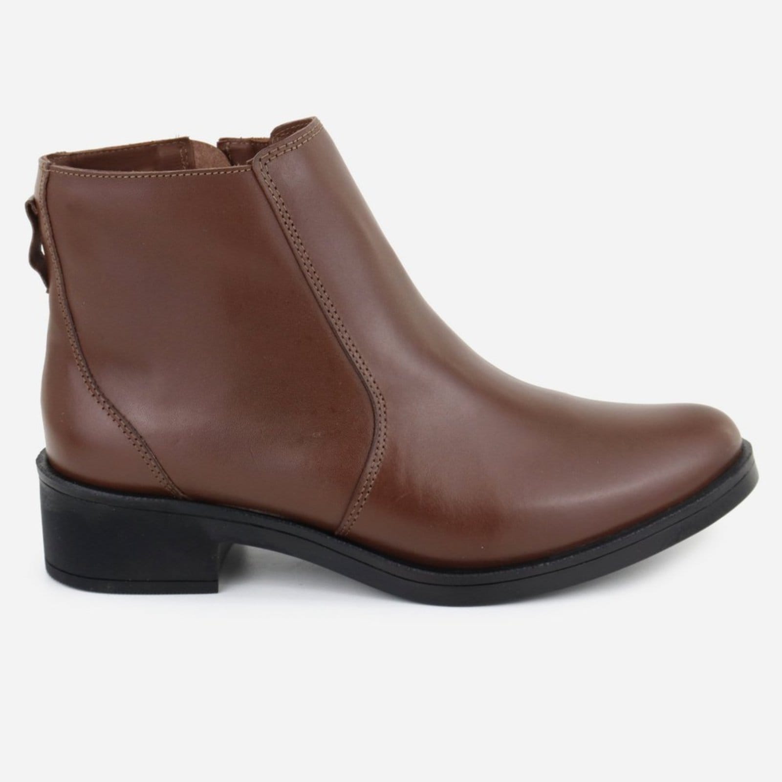 Vista 2 Bota Couro Botinha Maria Paula Dia a Dia Casual Cacau MARIA PAULA marrom